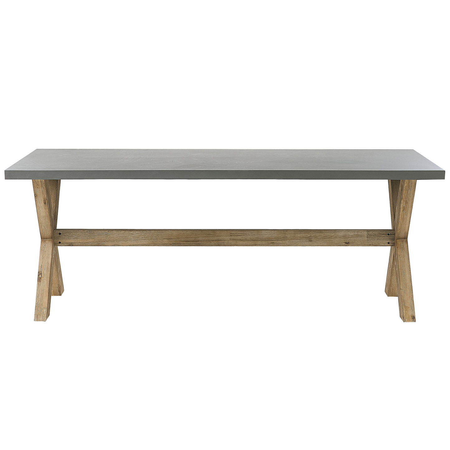 Garden Dining Set with Benches 6 Seater OLBIA Concrete Grey