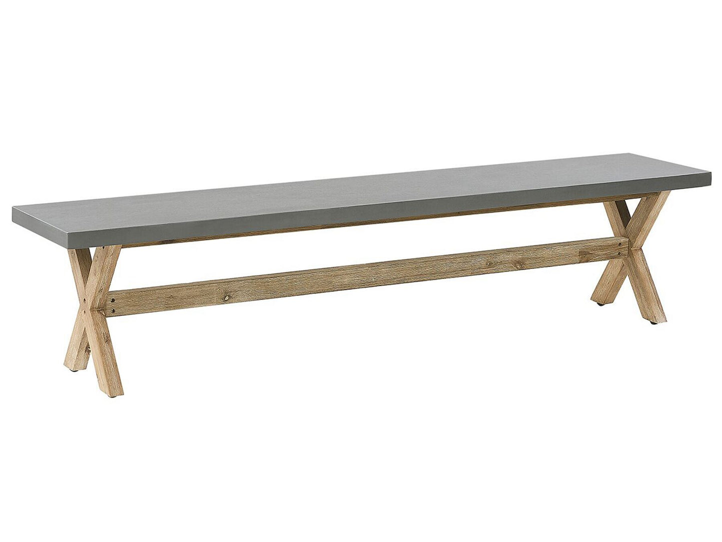 Garden Dining Set with Benches and Stools 8 Seater OLBIA Concrete Grey