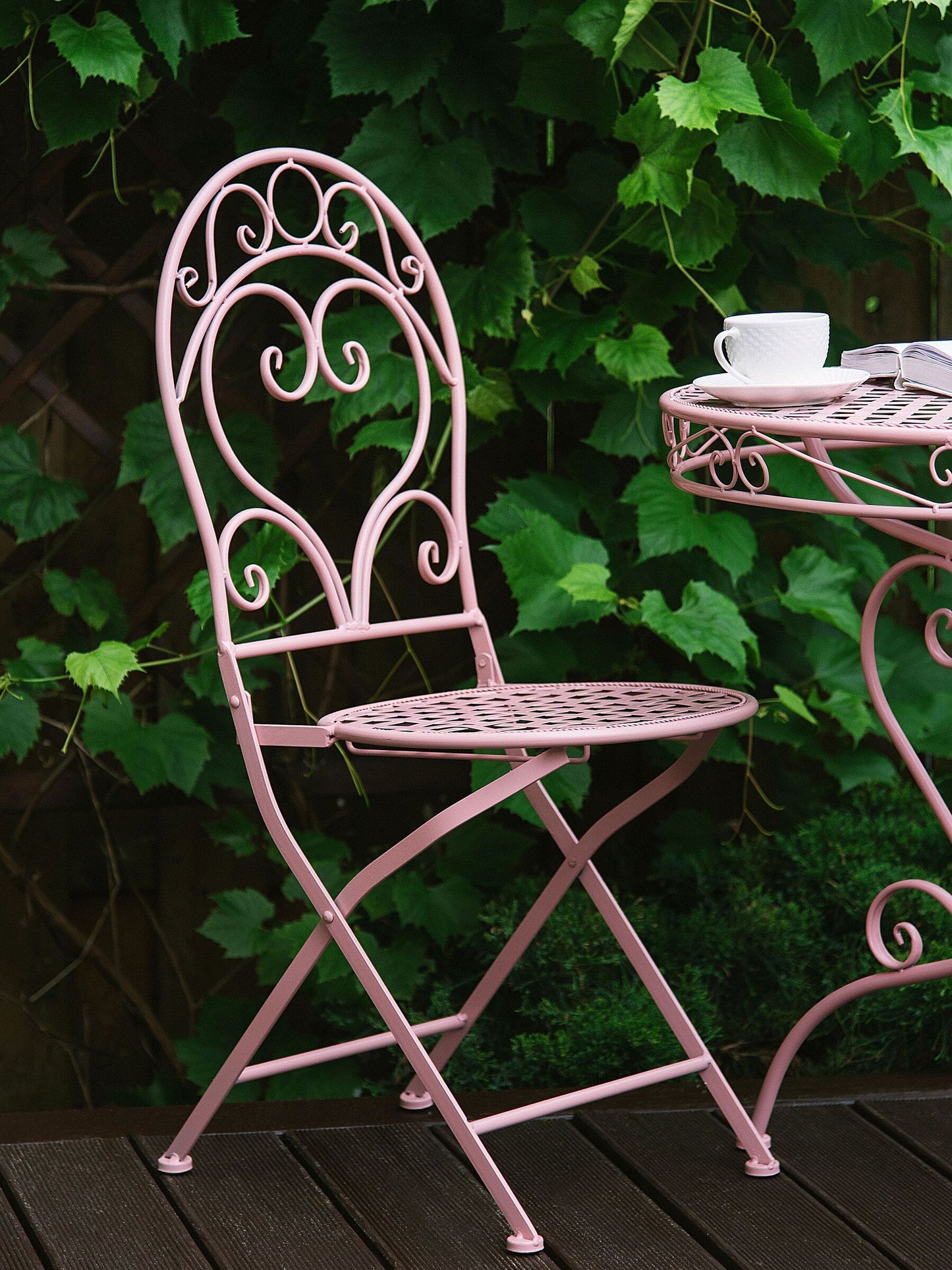 Set of 2 Garden Chairs ALBINIA Metal Pink