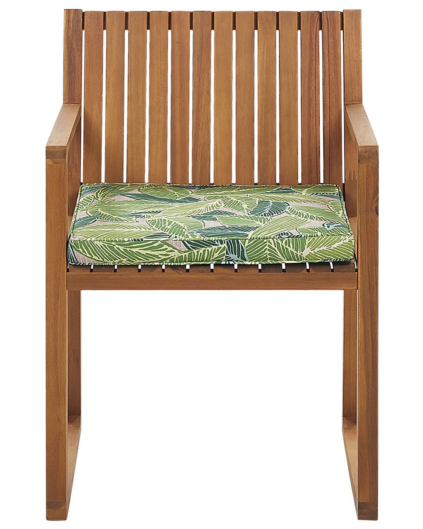 Set of 8 Garden Chairs with Cushions SASSARI Acacia Wood Green