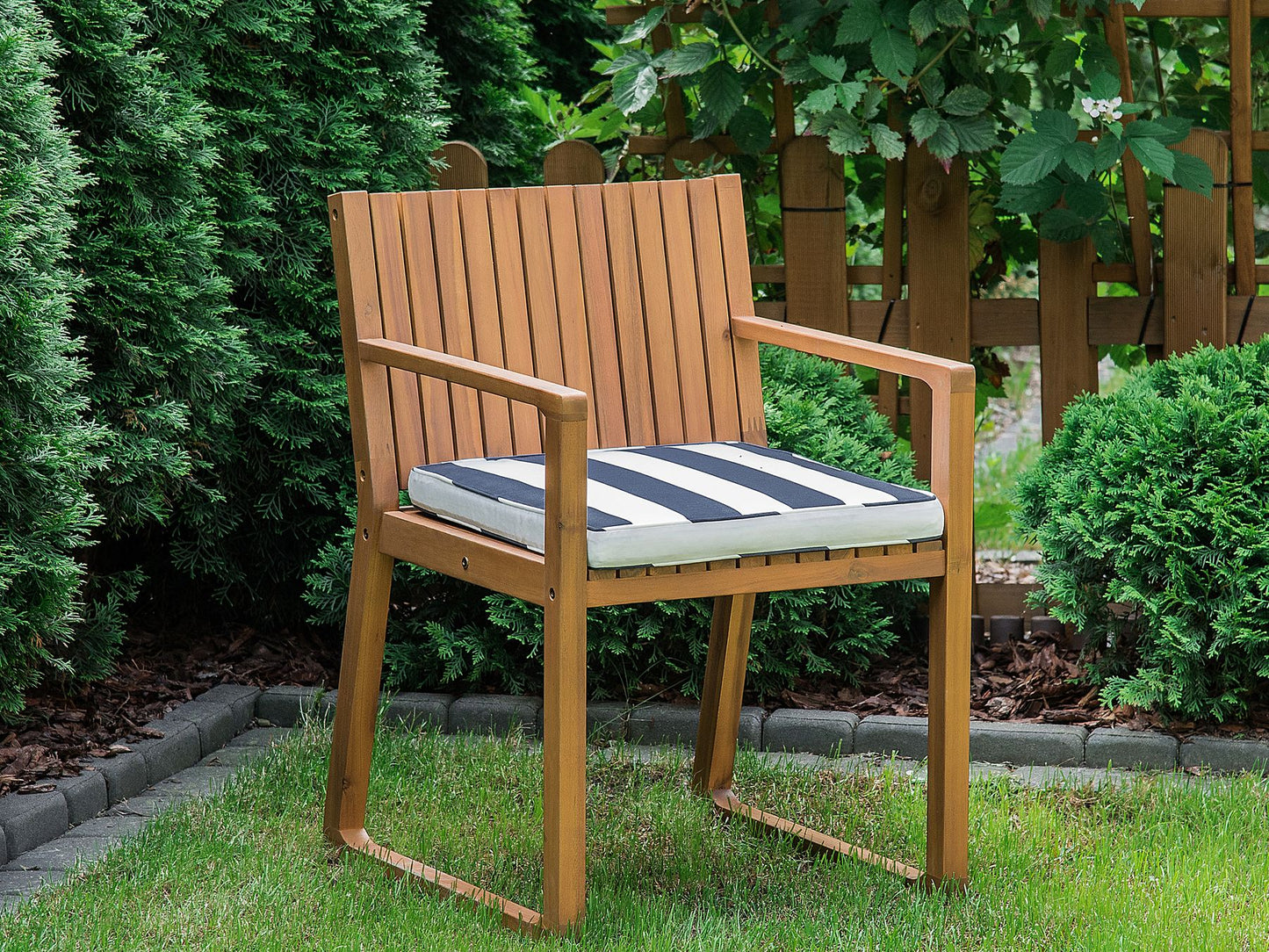 Garden Dining Set 8 Seater SASSARI with Cushions Acacia Wood Navy Blue