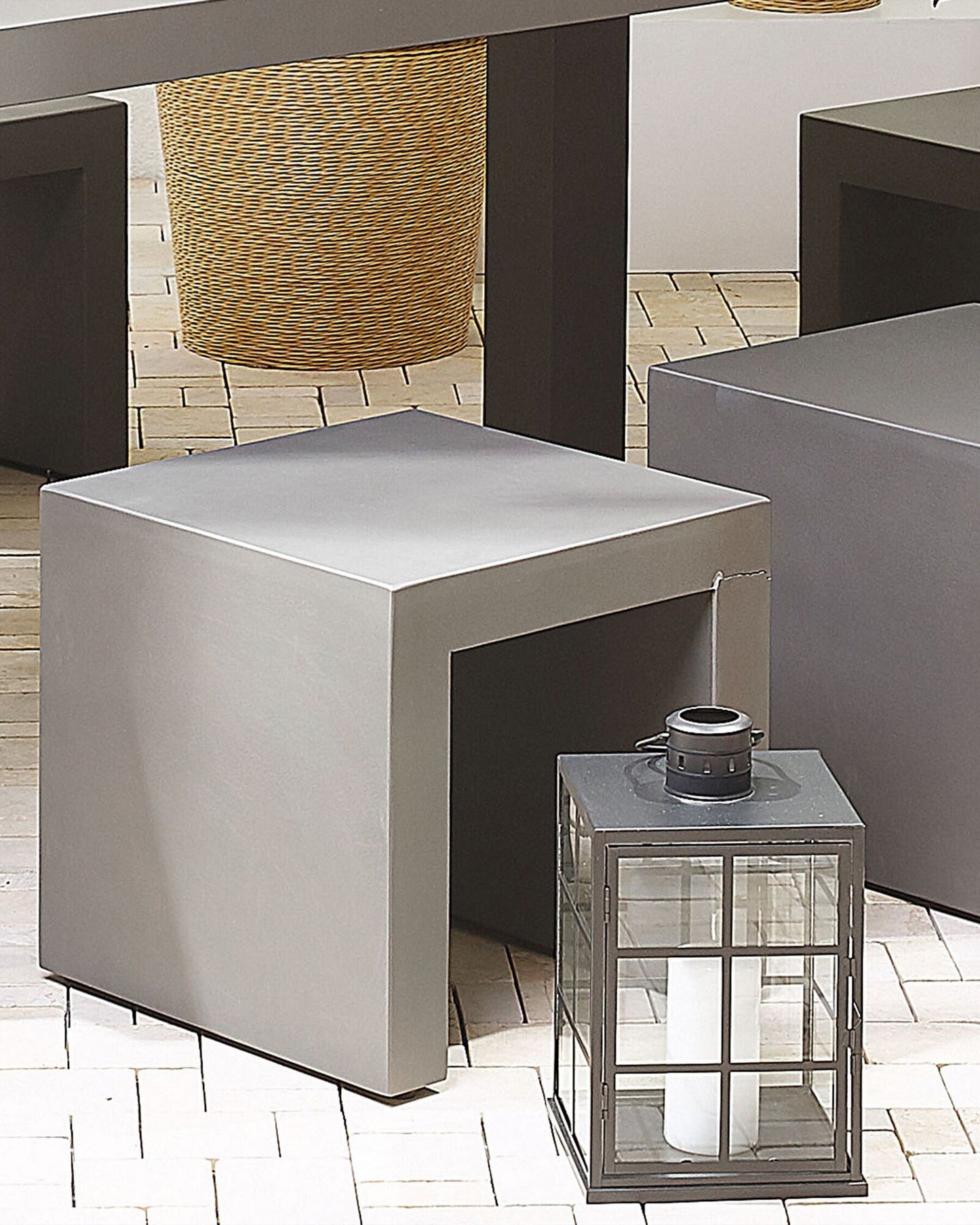 Set of 2 Garden Chairs TARANTO Concrete Grey