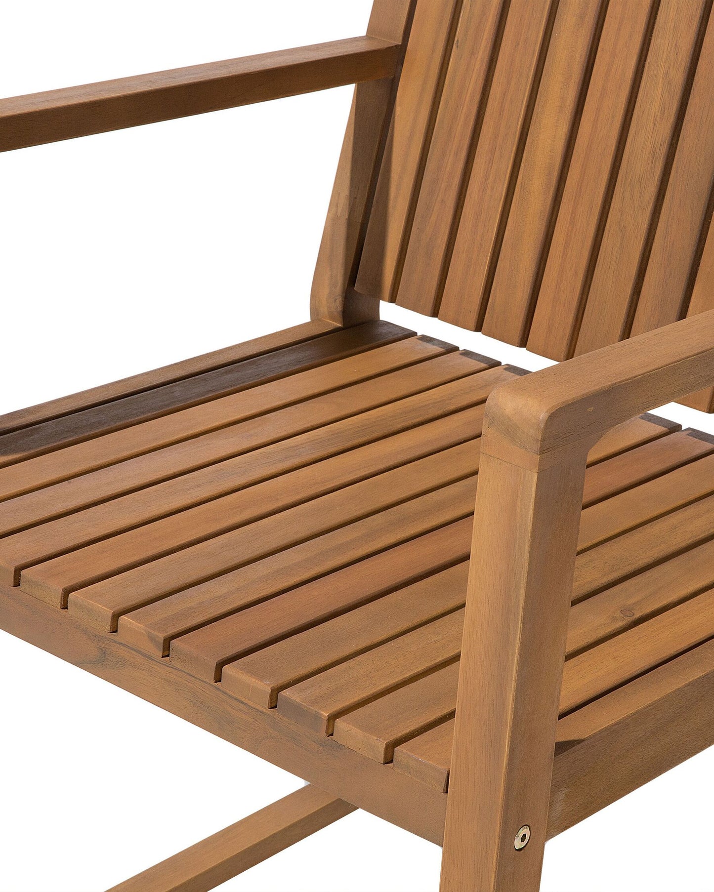 Set of 8 Garden Chairs with Cushions SASSARI Acacia Wood Navy Blue