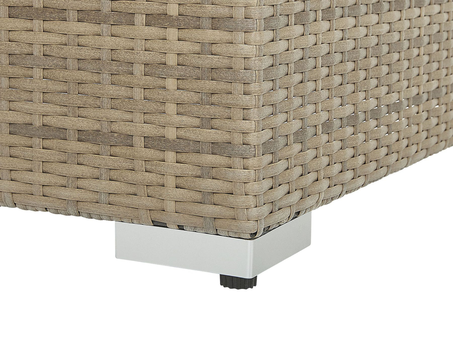 Garden Lounge Set with Table 8 Seater Modular Rattan Light Brown