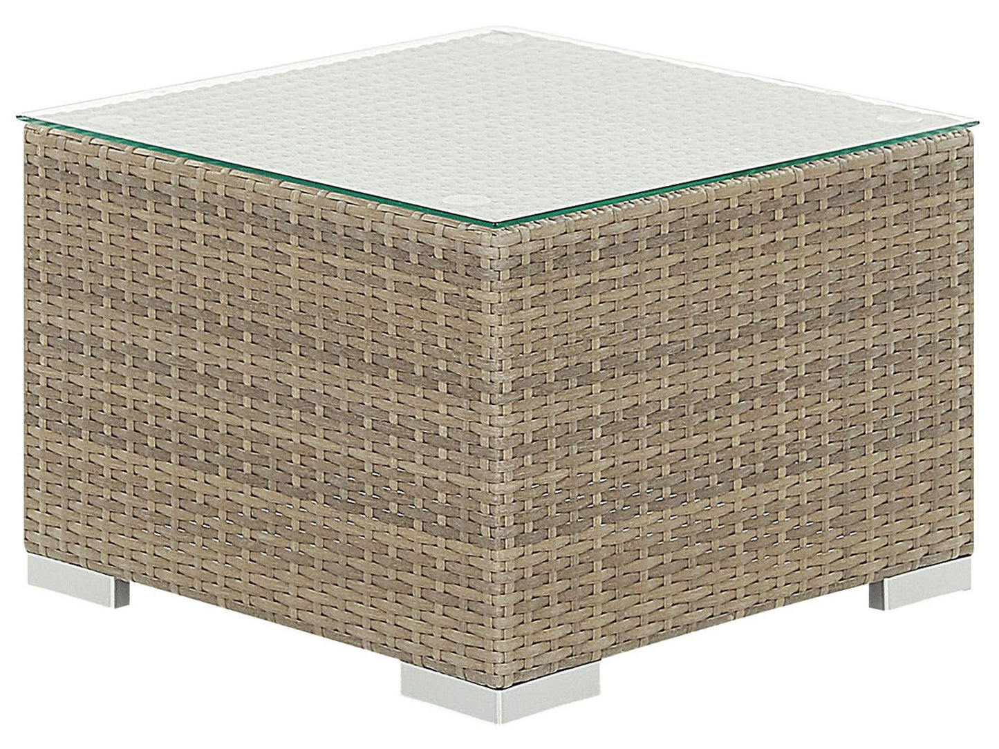 Garden Lounge Set with Table 8 Seater Modular Rattan Light Brown