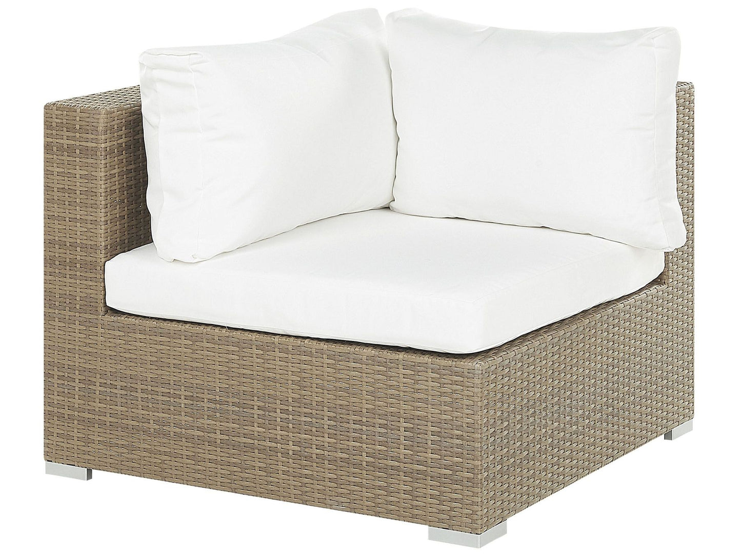 Garden Lounge Set with Table 8 Seater Modular Rattan Light Brown
