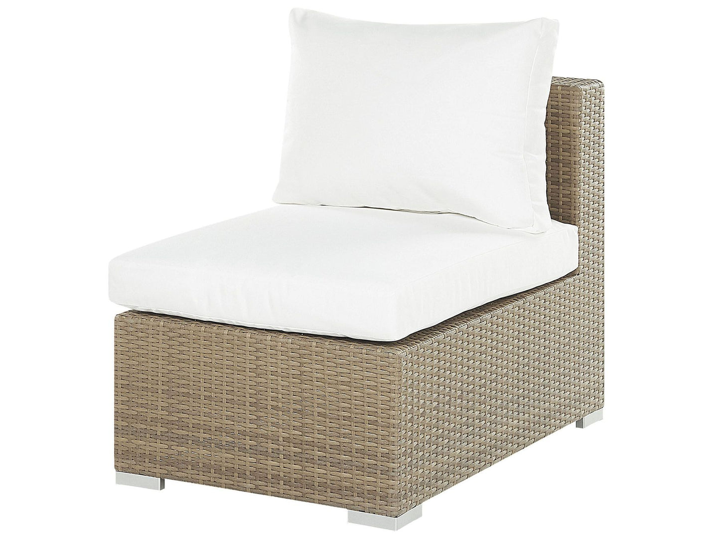 Garden Lounge Set with Table 8 Seater Modular Rattan Light Brown