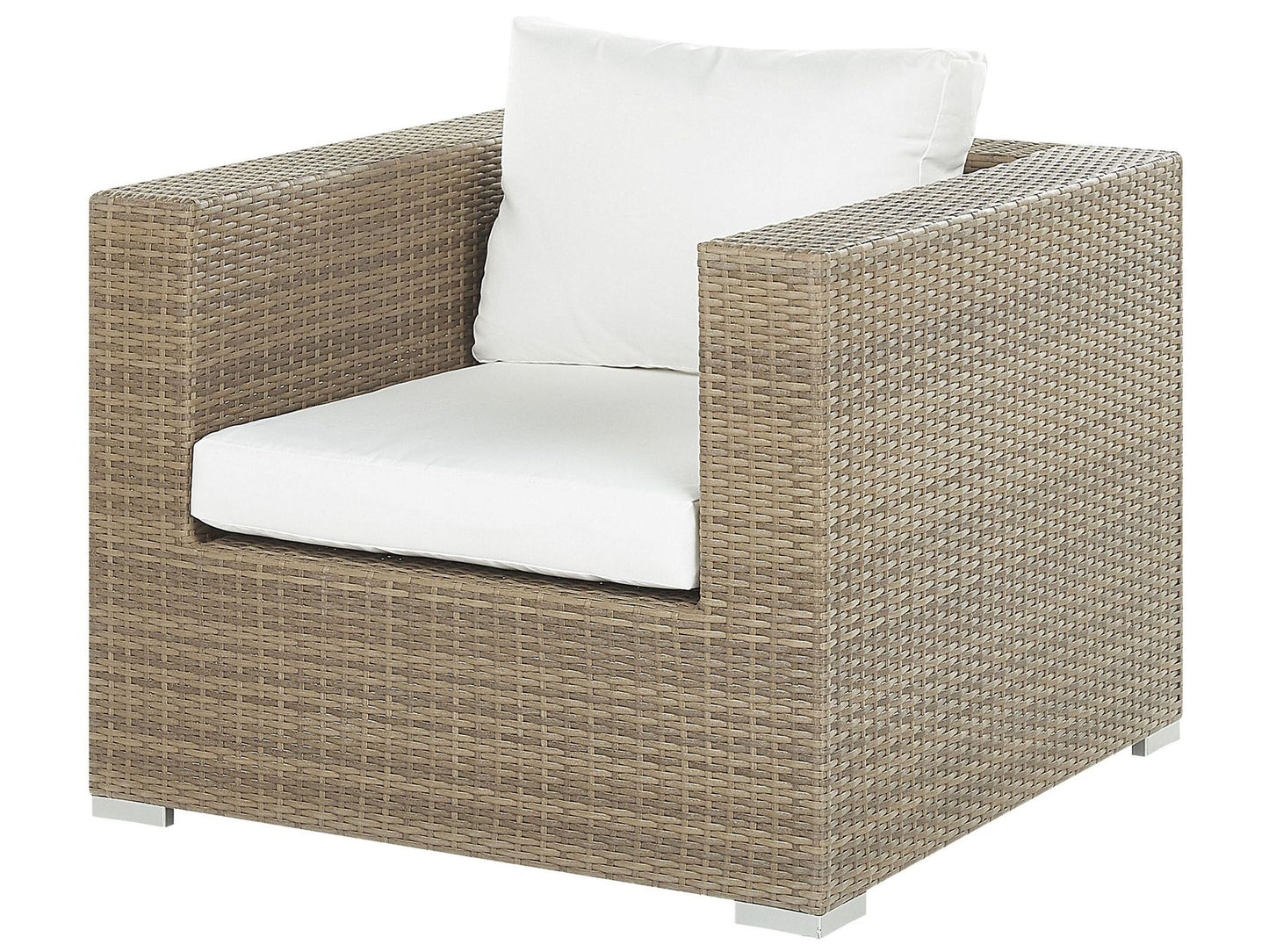 Garden Lounge Set with Table 8 Seater Modular Rattan Light Brown