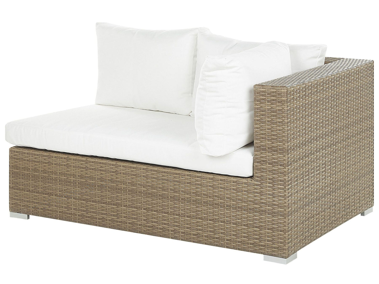 Garden Lounge Set with Table 8 Seater Modular Rattan Light Brown