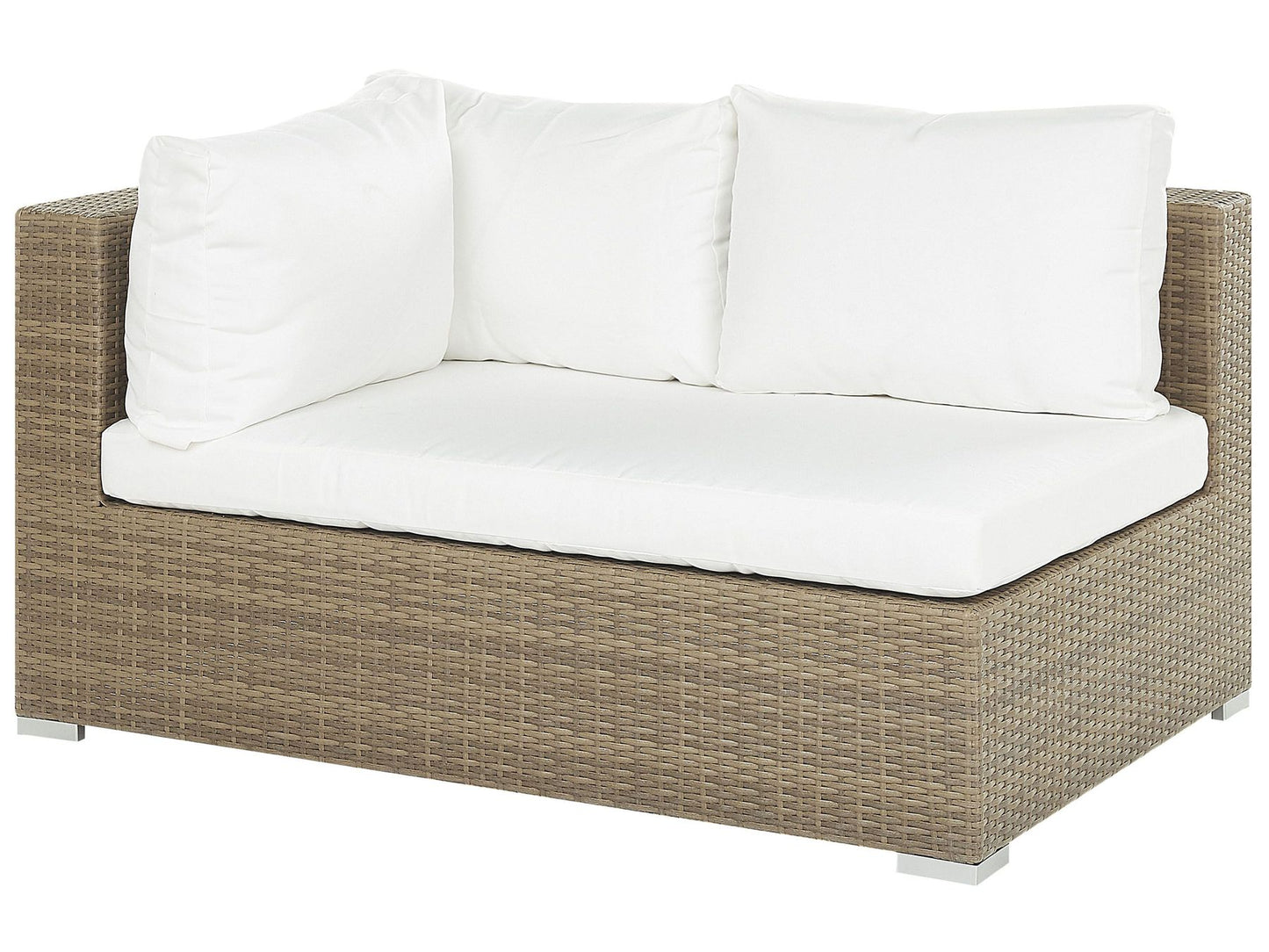 Garden Lounge Set with Table 8 Seater Modular Rattan Light Brown