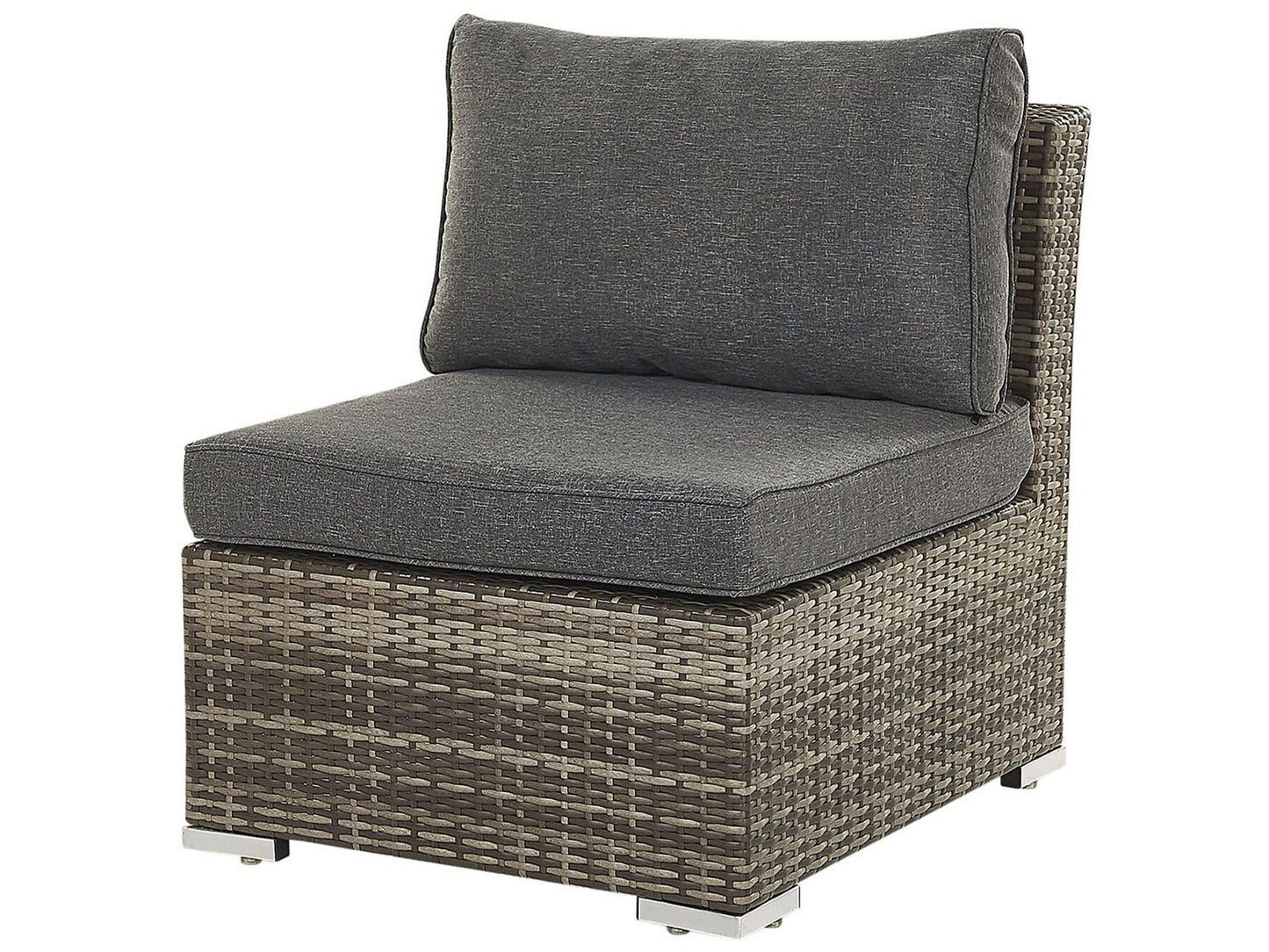 Garden Lounge Set with Table 6 Seater CORTE Modular PE Rattan Dark Brown