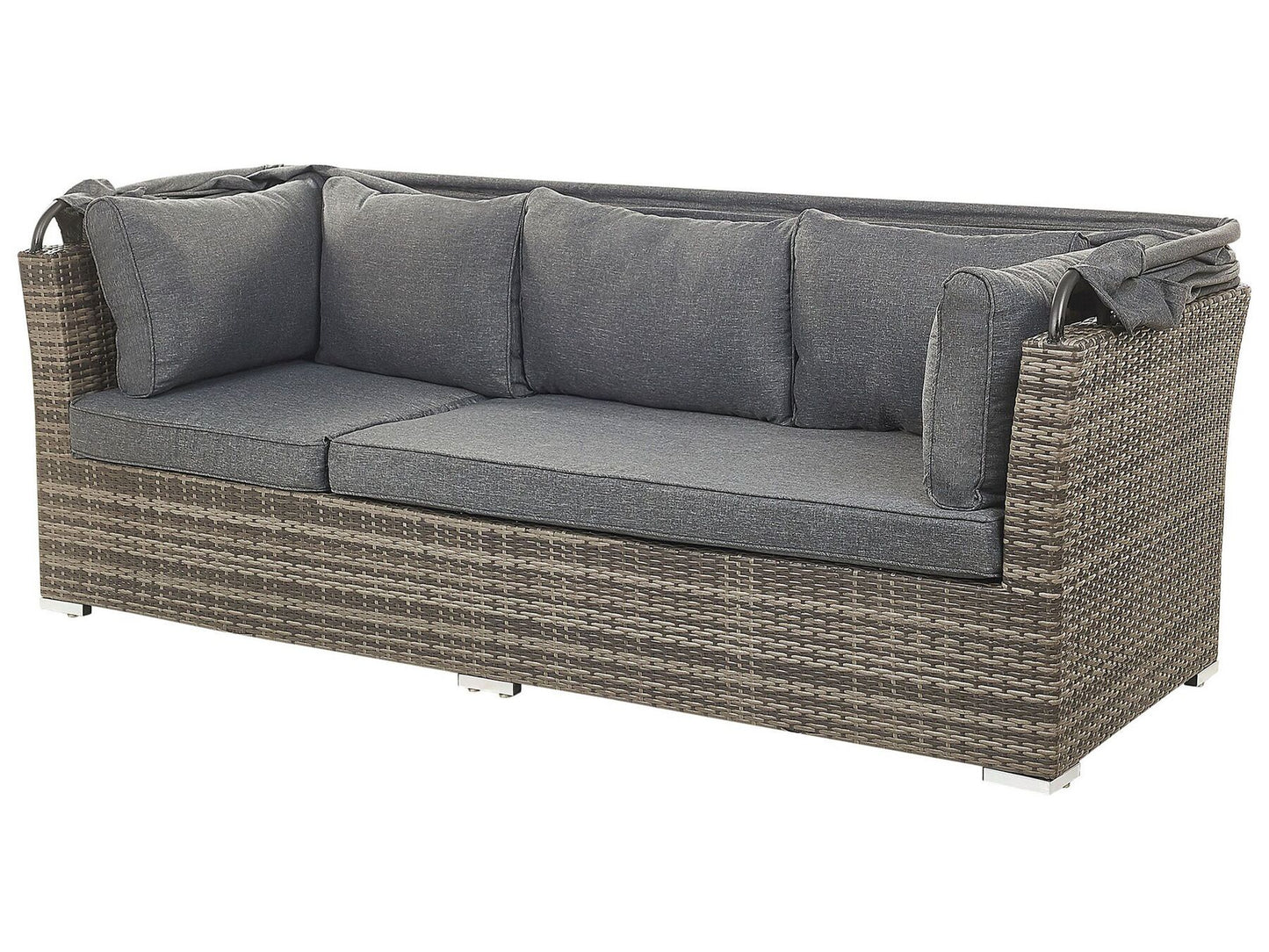 Garden Lounge Set with Table 6 Seater CORTE Modular PE Rattan Dark Brown