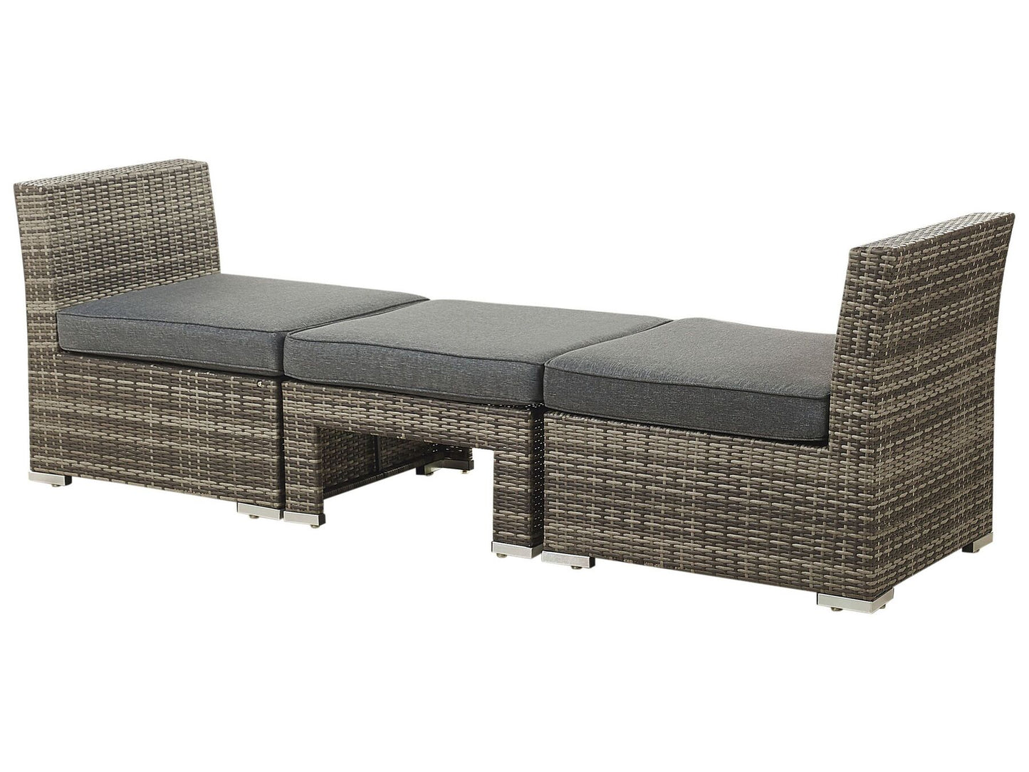 Garden Lounge Set with Table 6 Seater CORTE Modular PE Rattan Dark Brown