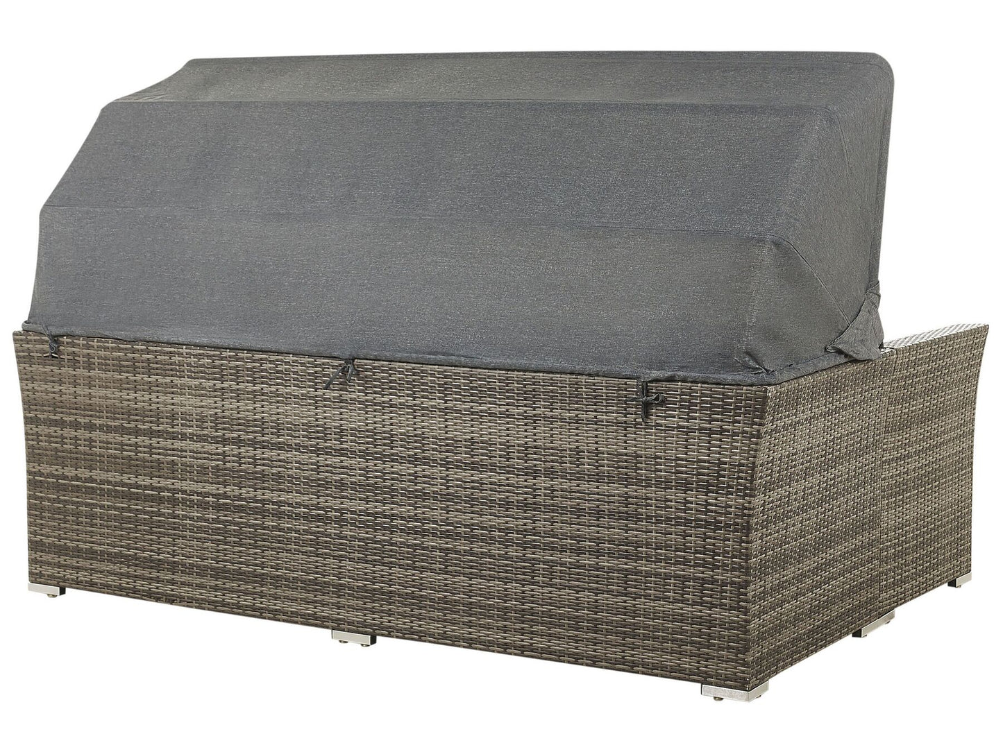 Garden Lounge Set with Table 6 Seater CORTE Modular PE Rattan Dark Brown