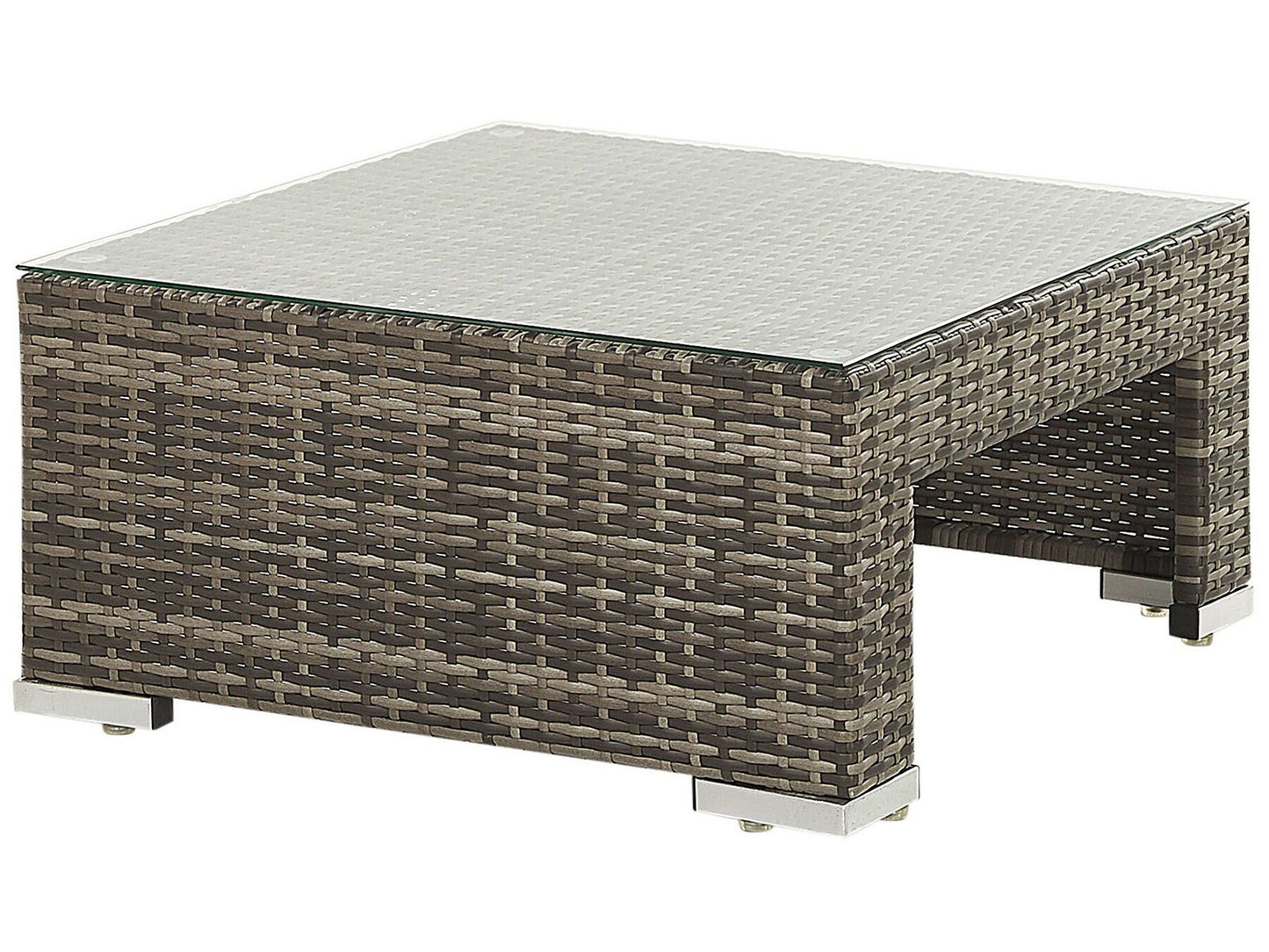 Garden Lounge Set with Table 6 Seater CORTE Modular PE Rattan Dark Brown