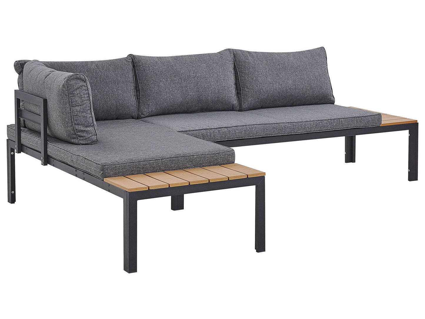 Garden Corner Sofa with Table 4 Seater PIENZA Right Hand Modular Grey