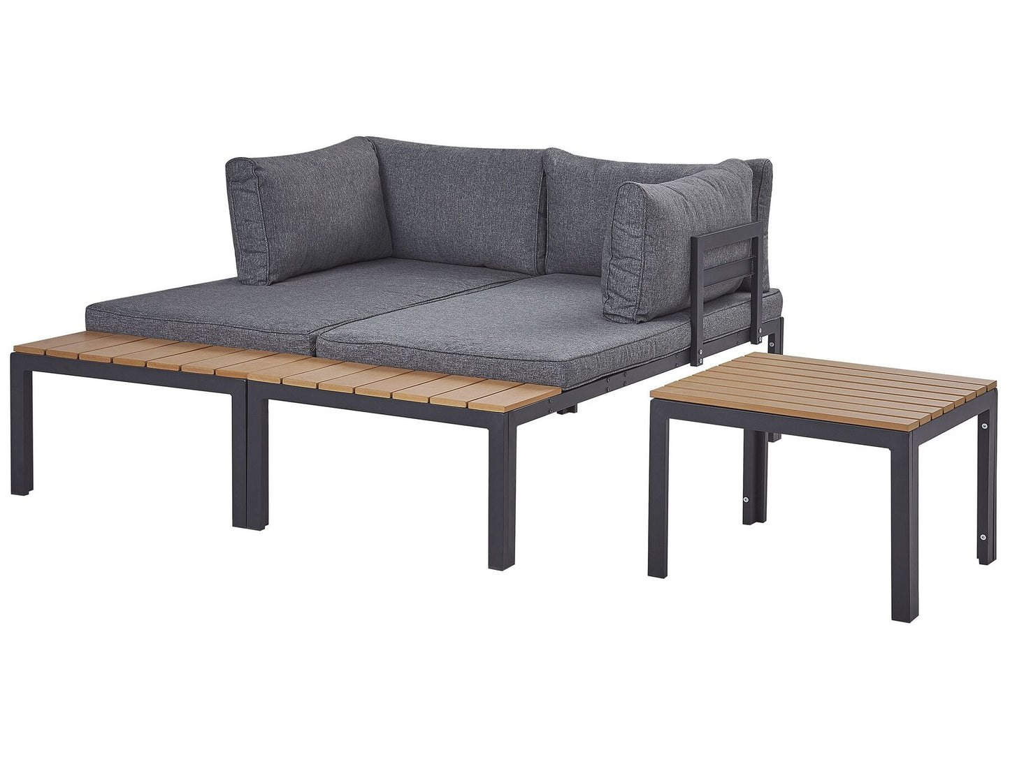 Garden Corner Sofa with Table 4 Seater PIENZA Right Hand Modular Grey