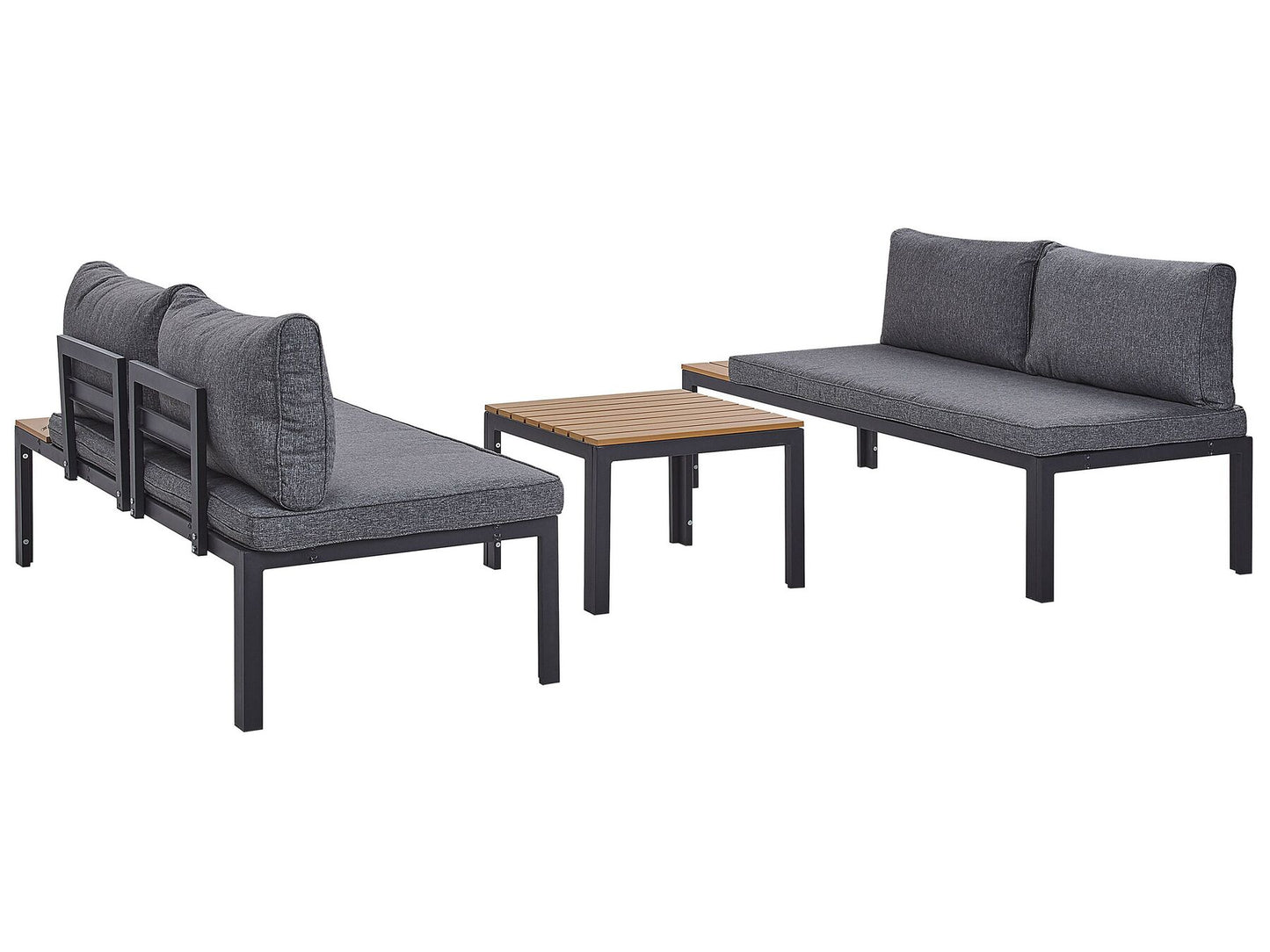 Garden Corner Sofa with Table 4 Seater PIENZA Right Hand Modular Grey
