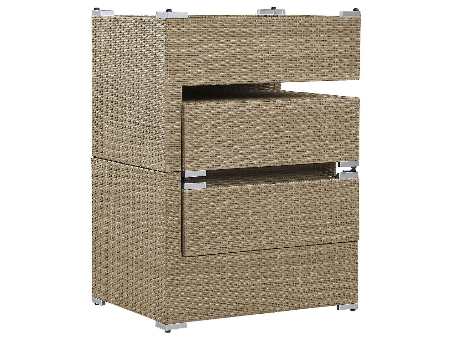 Garden Lounge Set with Table 2 Seater NOTO Modular PE Rattan Light Brown