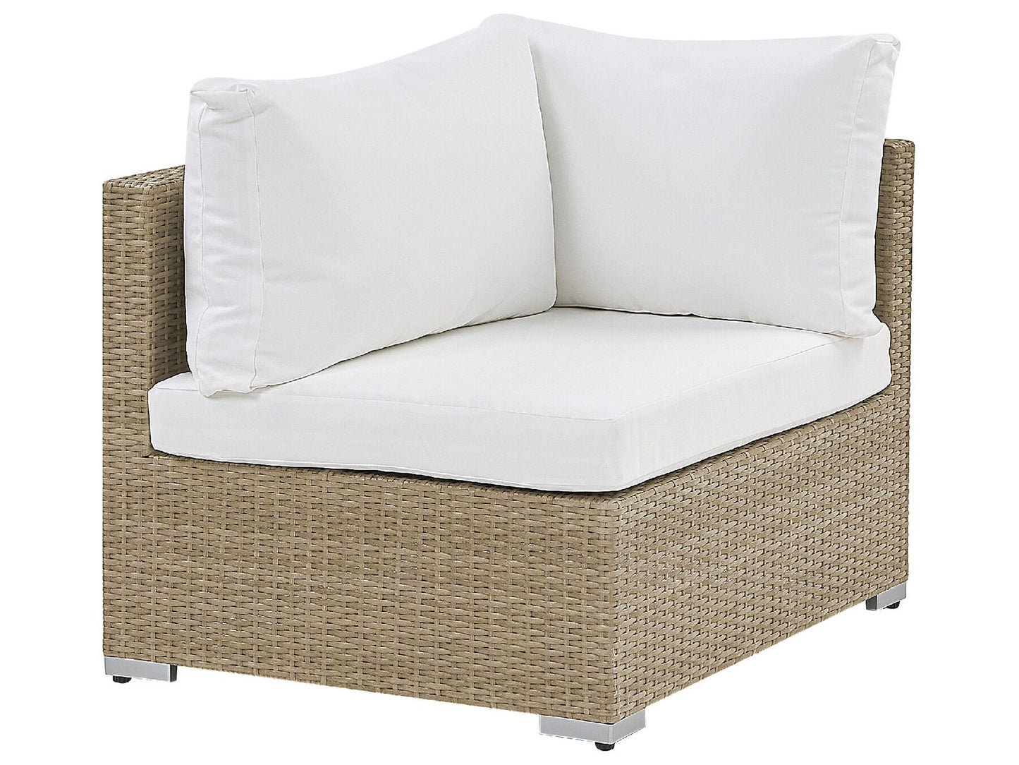 Garden Lounge Set with Table 2 Seater NOTO Modular PE Rattan Light Brown