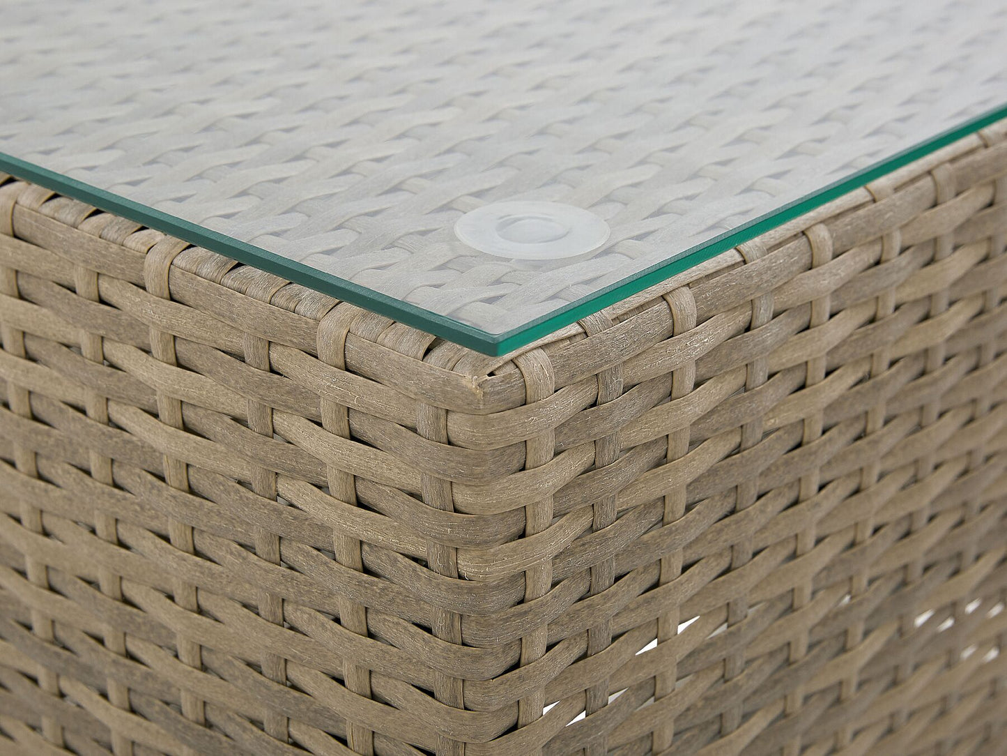 Garden Lounge Set with Table 2 Seater NOTO Modular PE Rattan Light Brown