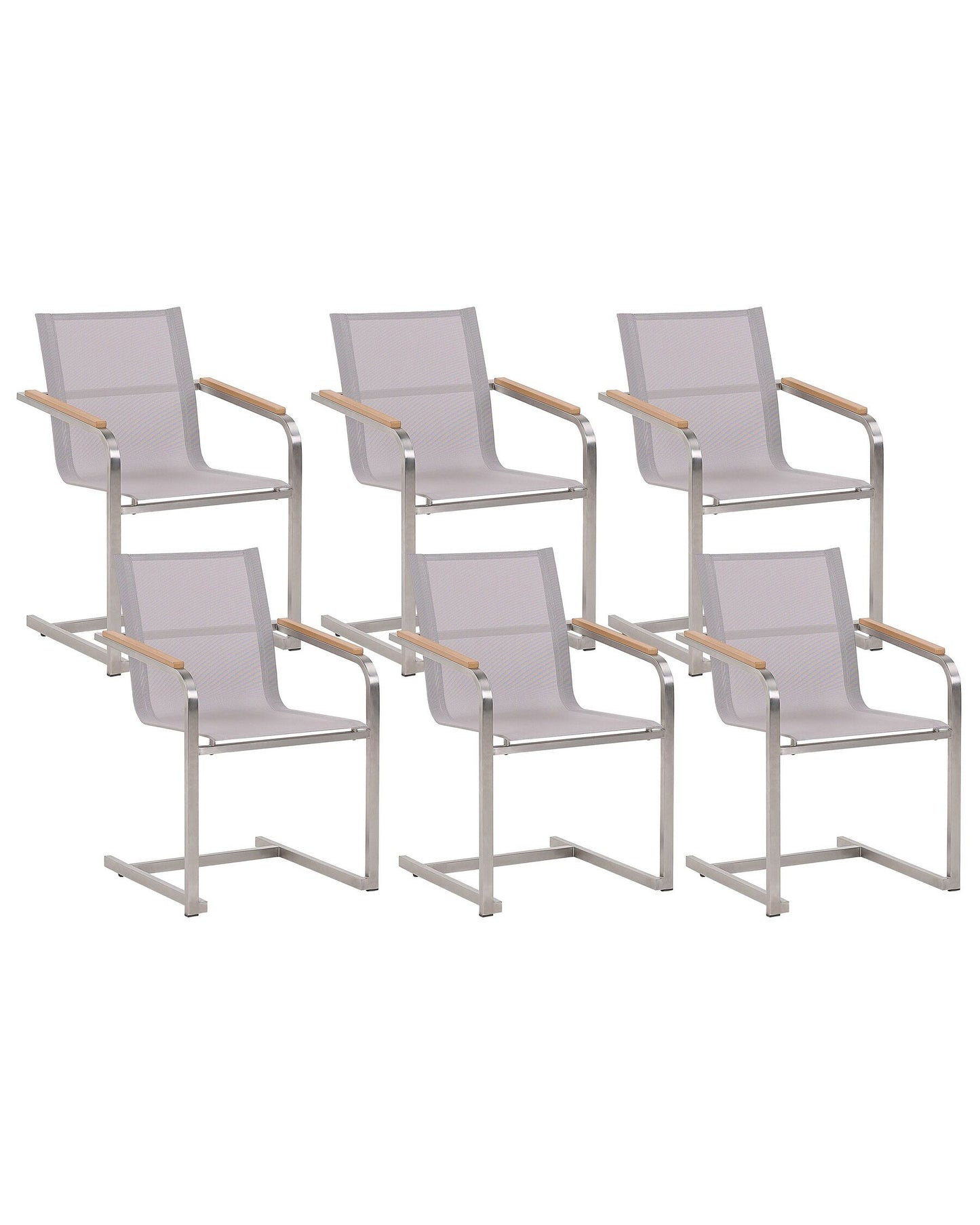 Set of 6 Garden Chairs COSOLETO Stainless Steel Beige