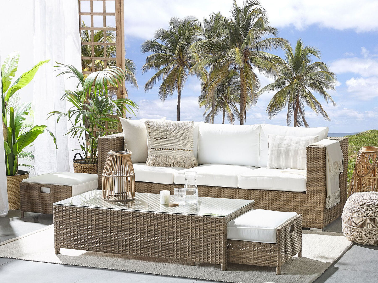 garden sofa 2 seater susua rattan natural