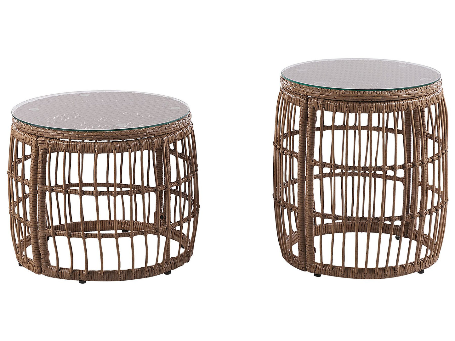 Garden Lounge Set with Table 4 Seater RAVELLO PE Rattan Natural