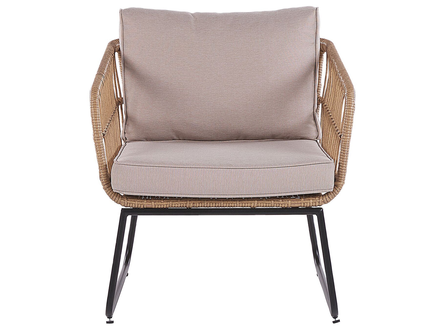 Garden Lounge Set with Table 4 Seater RAVELLO PE Rattan Natural