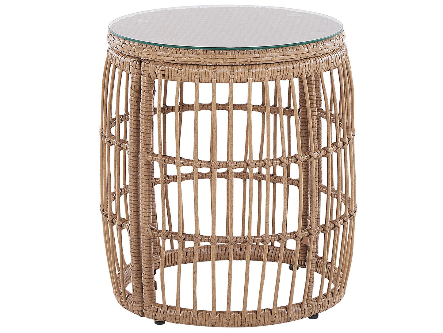 Garden Lounge Set with Table 4 Seater RAVELLO PE Rattan Natural
