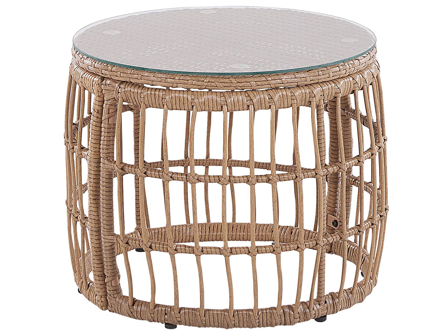 Garden Lounge Set with Table 4 Seater RAVELLO PE Rattan Natural