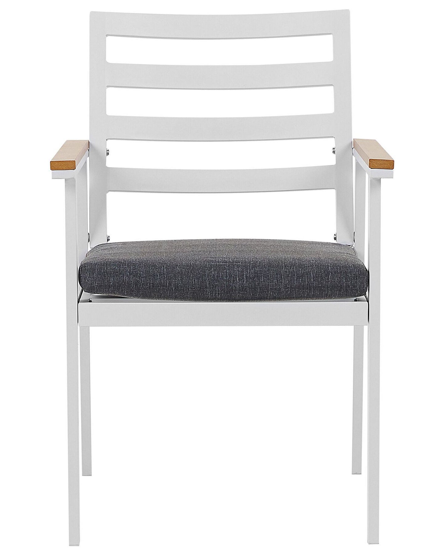 Set of 4 Garden Chairs with Cushions CAVOLI Metal Grey