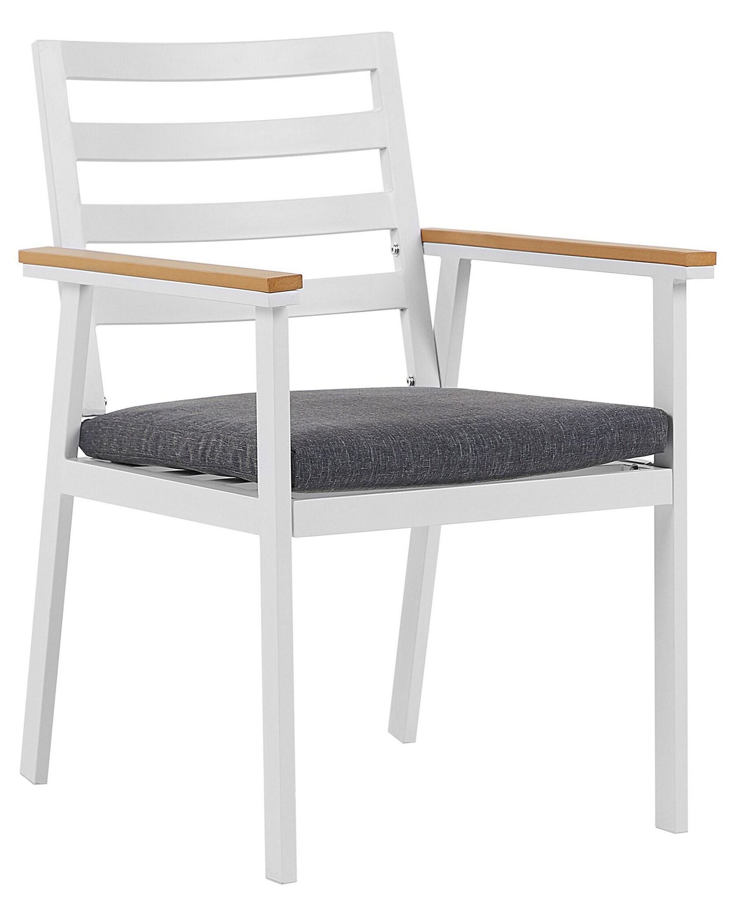 Set of 4 Garden Chairs with Cushions CAVOLI Metal Grey
