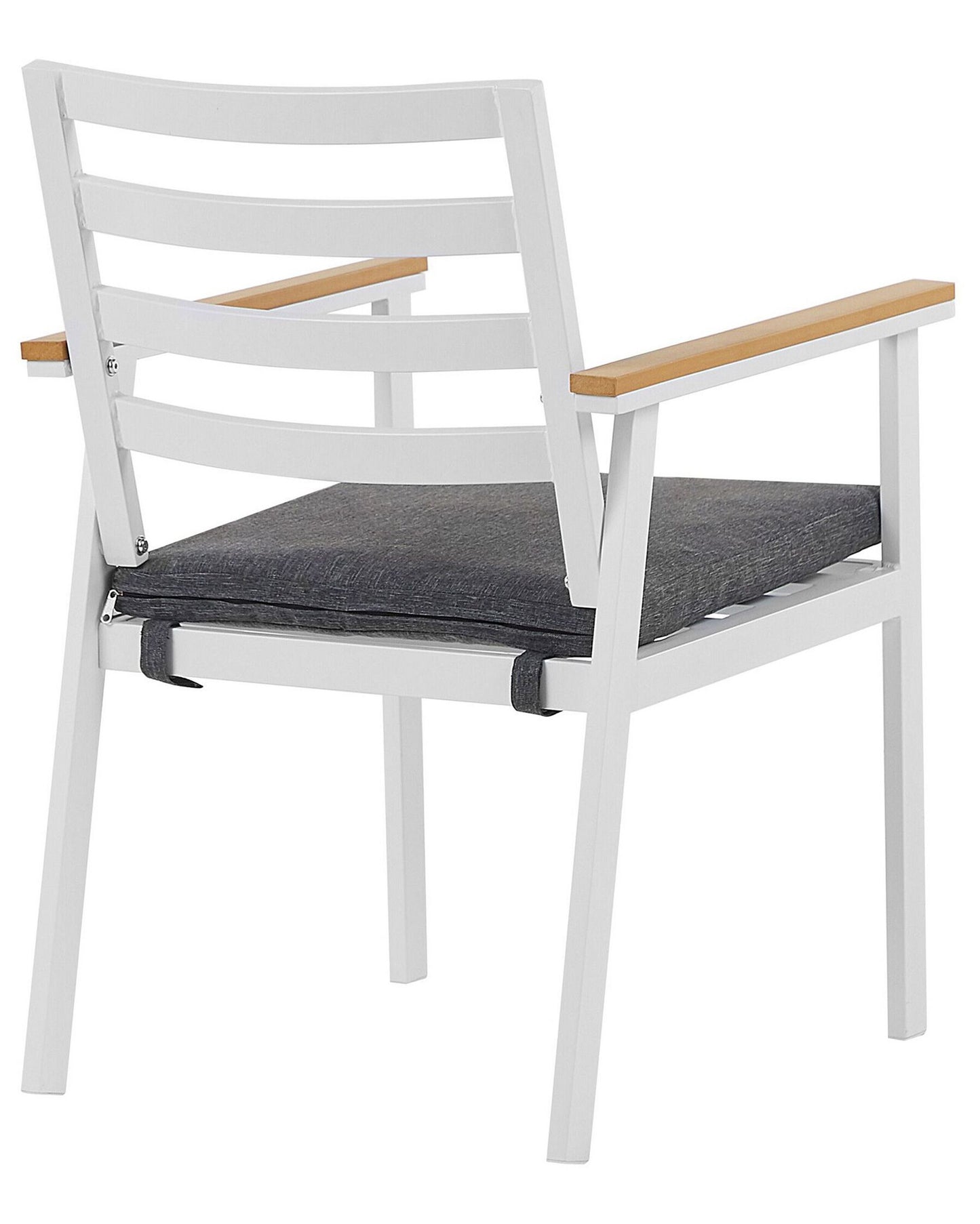Set of 4 Garden Chairs with Cushions CAVOLI Metal Grey