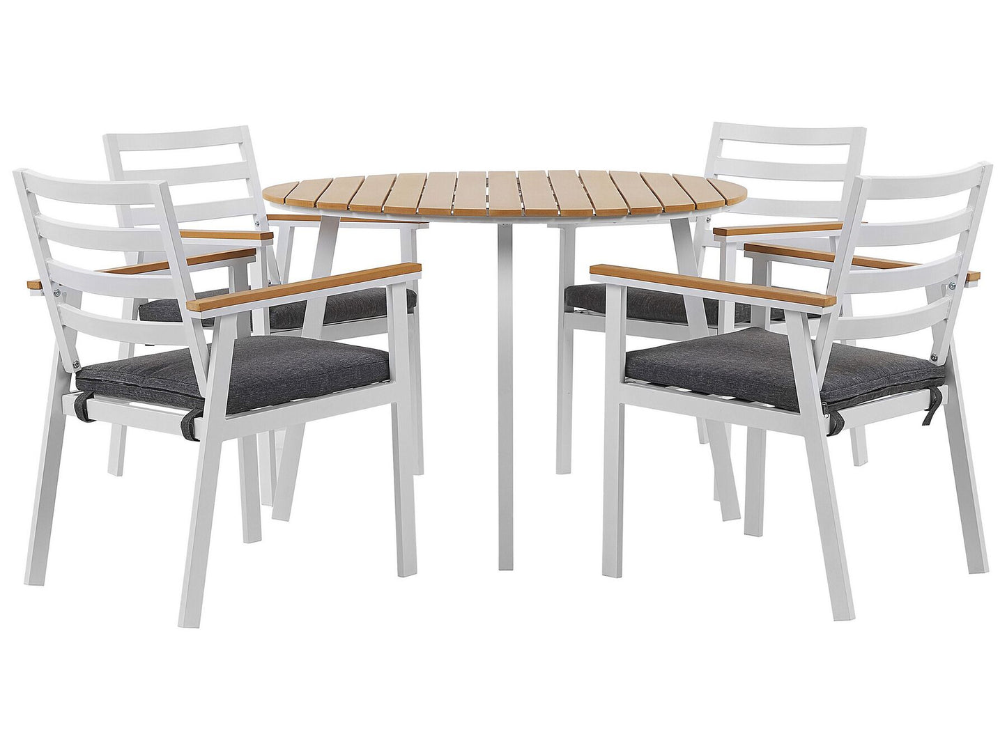 Garden Dining Set 4 Seater CAVOLI with Cushions Metal Grey