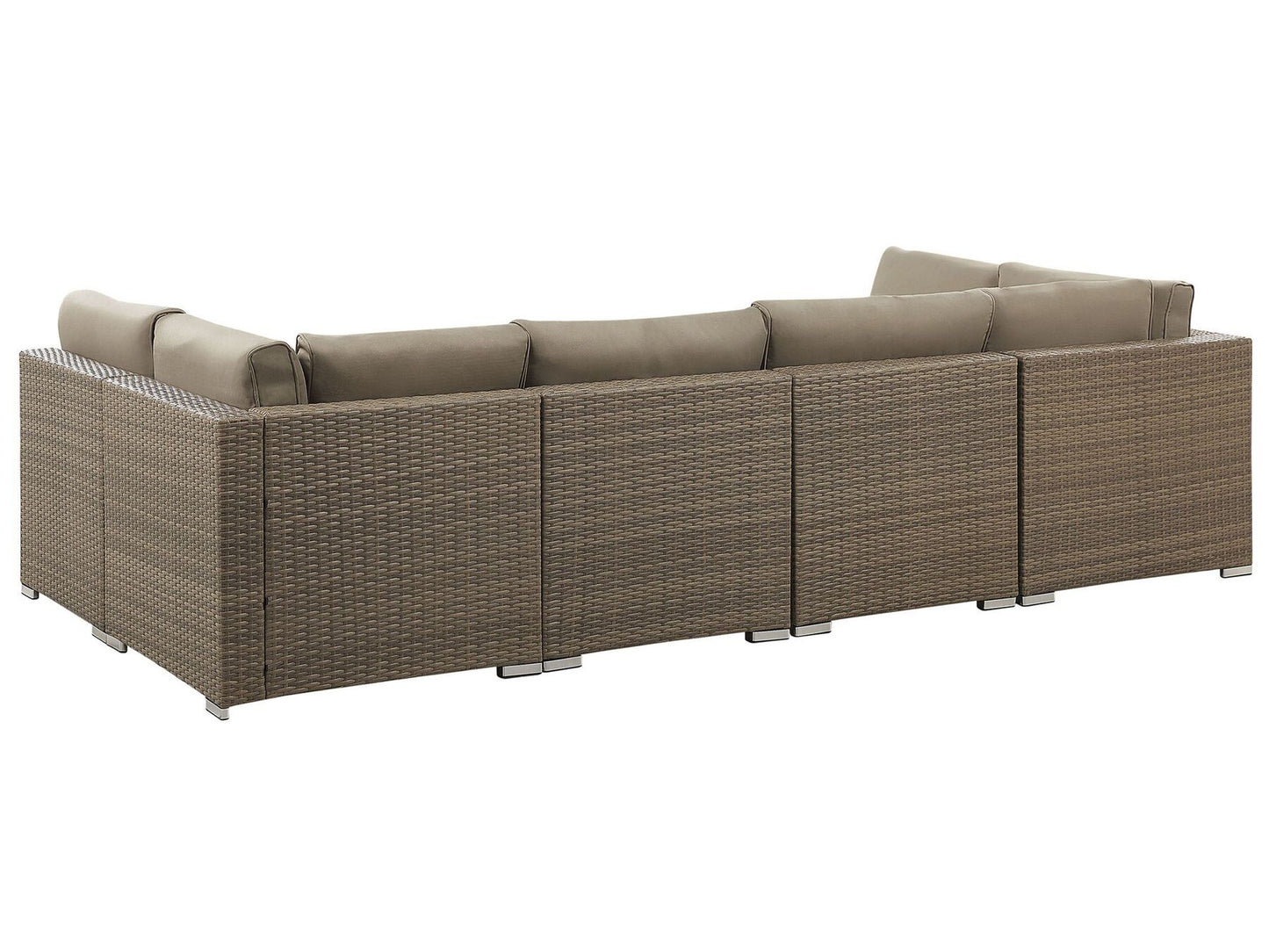 Garden Corner Sofa with Table 6 Seater Rattan Brown