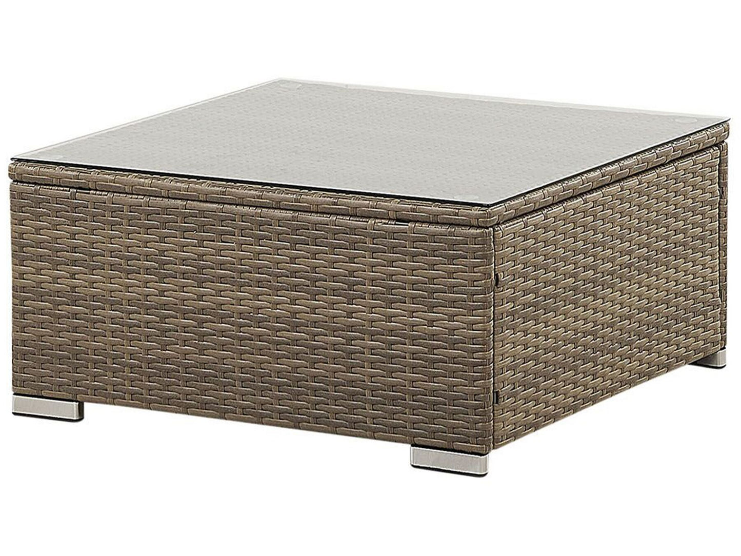 Garden Corner Sofa with Table 6 Seater Rattan Brown