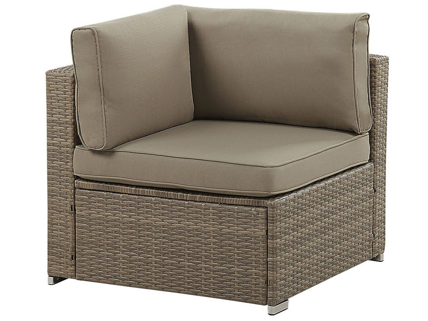 Garden Corner Sofa with Table 6 Seater Rattan Brown