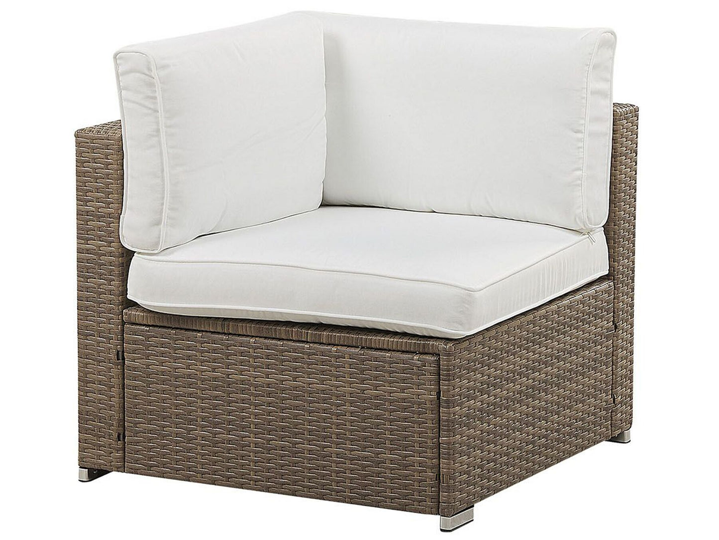 Garden Corner Sofa with Table 6 Seater BELVEDERE PE Rattan White