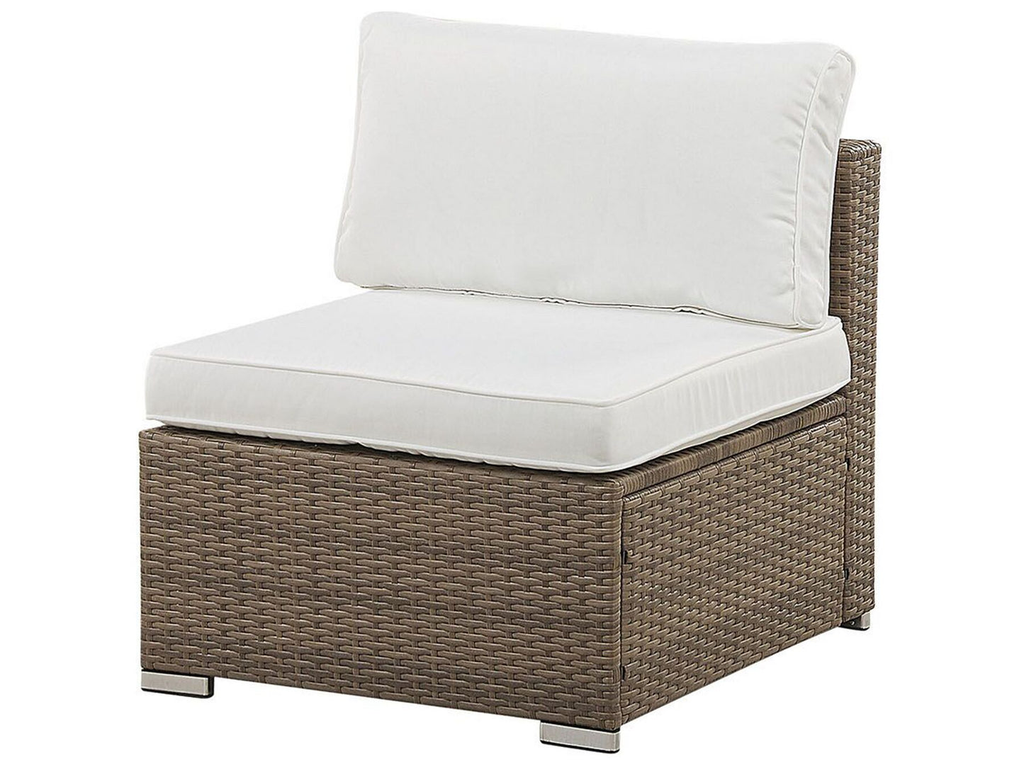 Garden Corner Sofa with Table 6 Seater BELVEDERE PE Rattan White