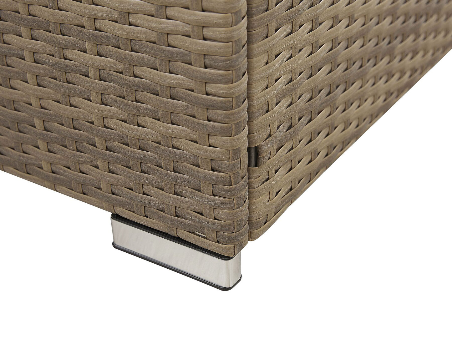 Garden Corner Sofa with Table 6 Seater BELVEDERE PE Rattan White