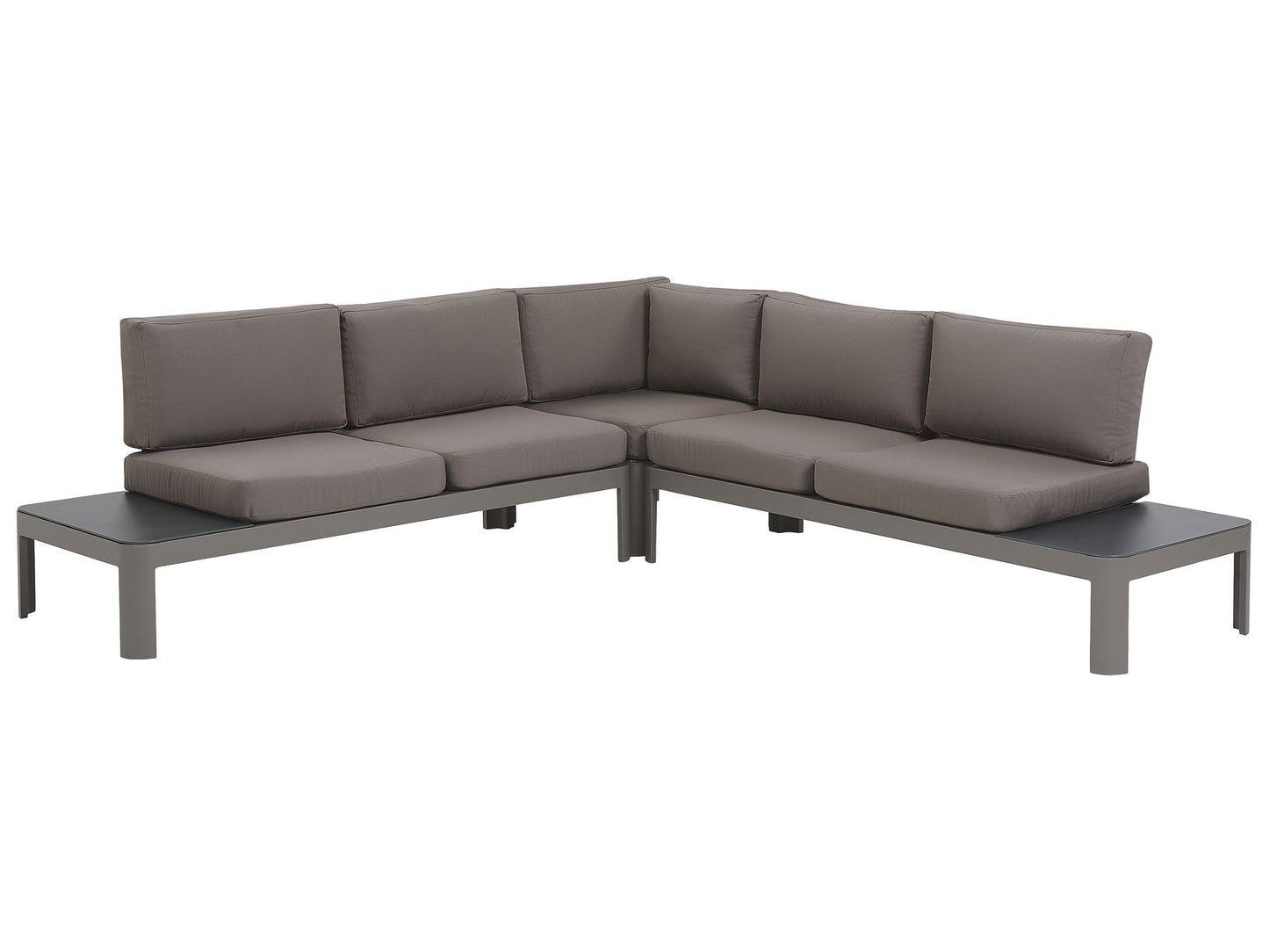 Garden Corner Sofa with Ottoman 5 Seater FERENTINO Modular Metal Grey