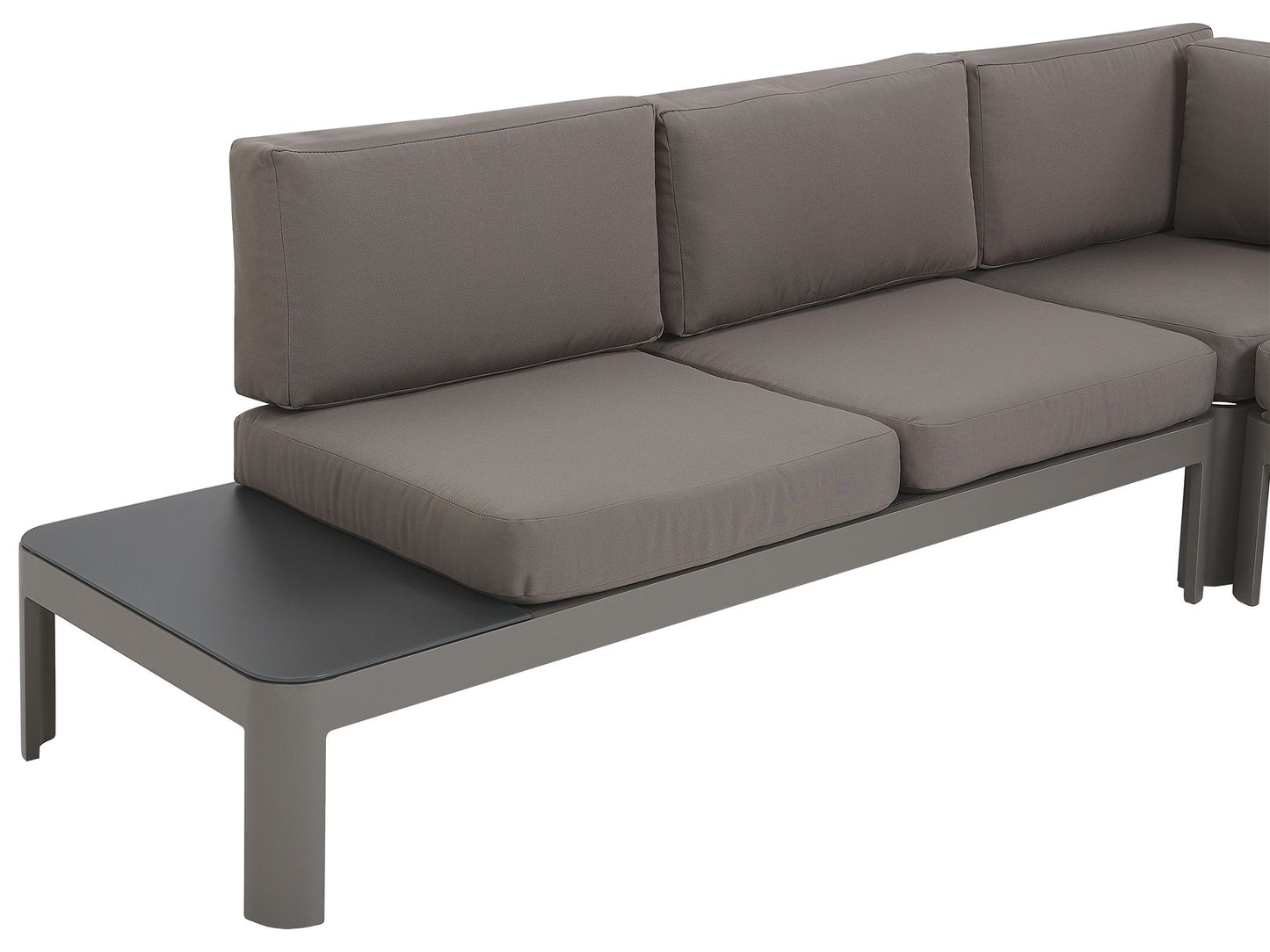 Garden Corner Sofa with Ottoman 5 Seater FERENTINO Modular Metal Grey
