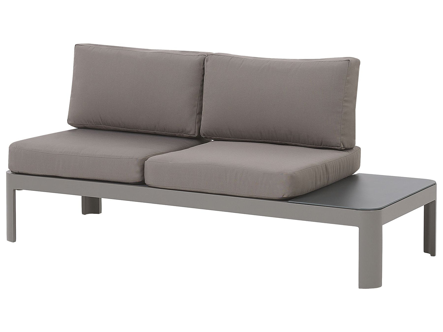 Garden Corner Sofa with Ottoman 5 Seater FERENTINO Modular Metal Grey