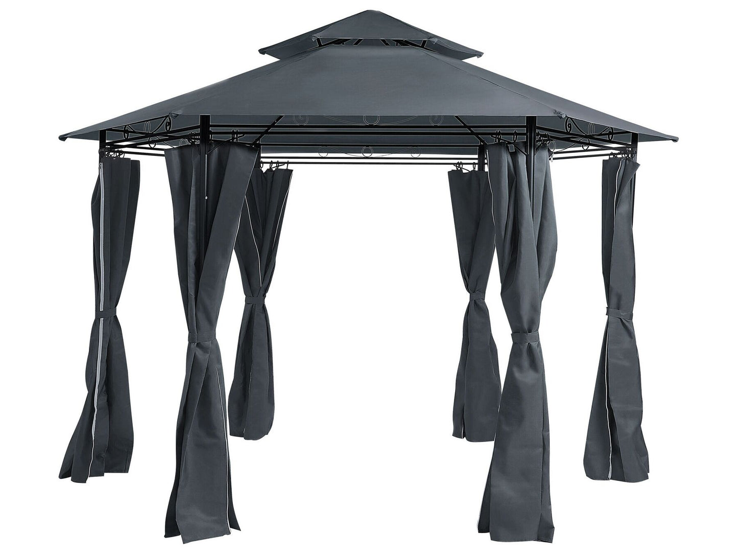 Garden Dining Set 4 Seater CAVOLI with Cushions Metal Grey