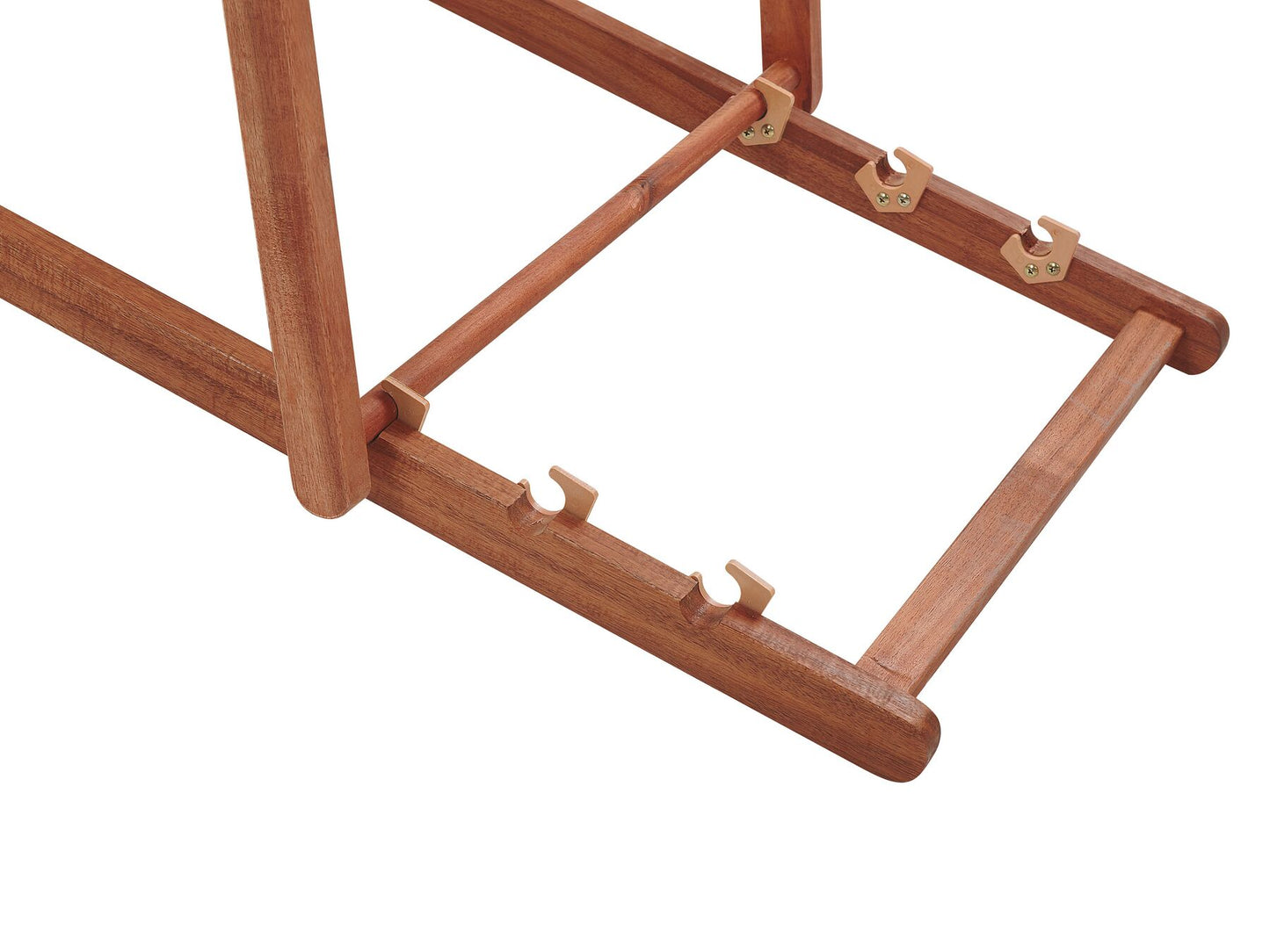 Folding Deck Chair AVELLINO Acacia Wood Off-White