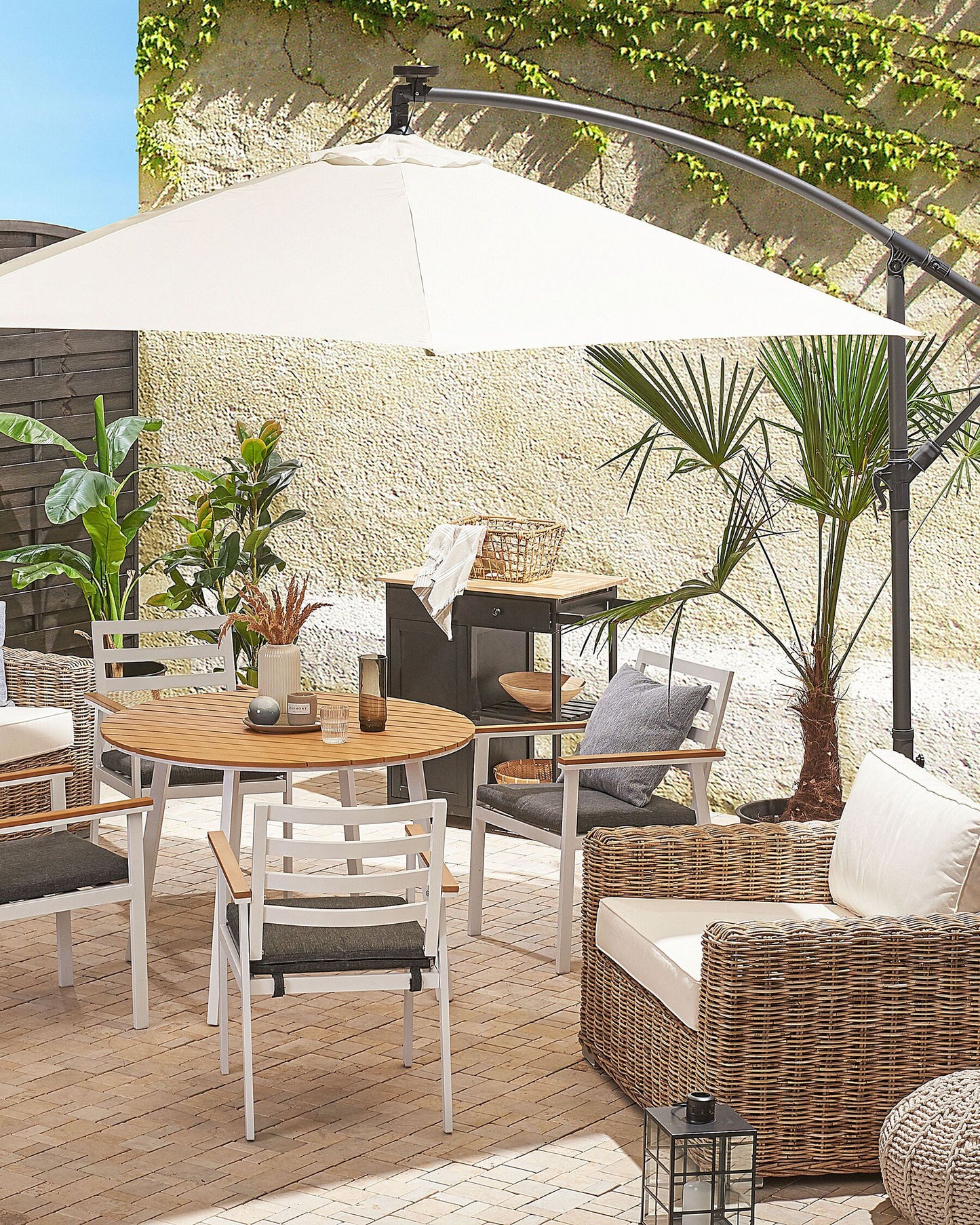 Set of 4 Garden Chairs with Cushions CAVOLI Metal Grey