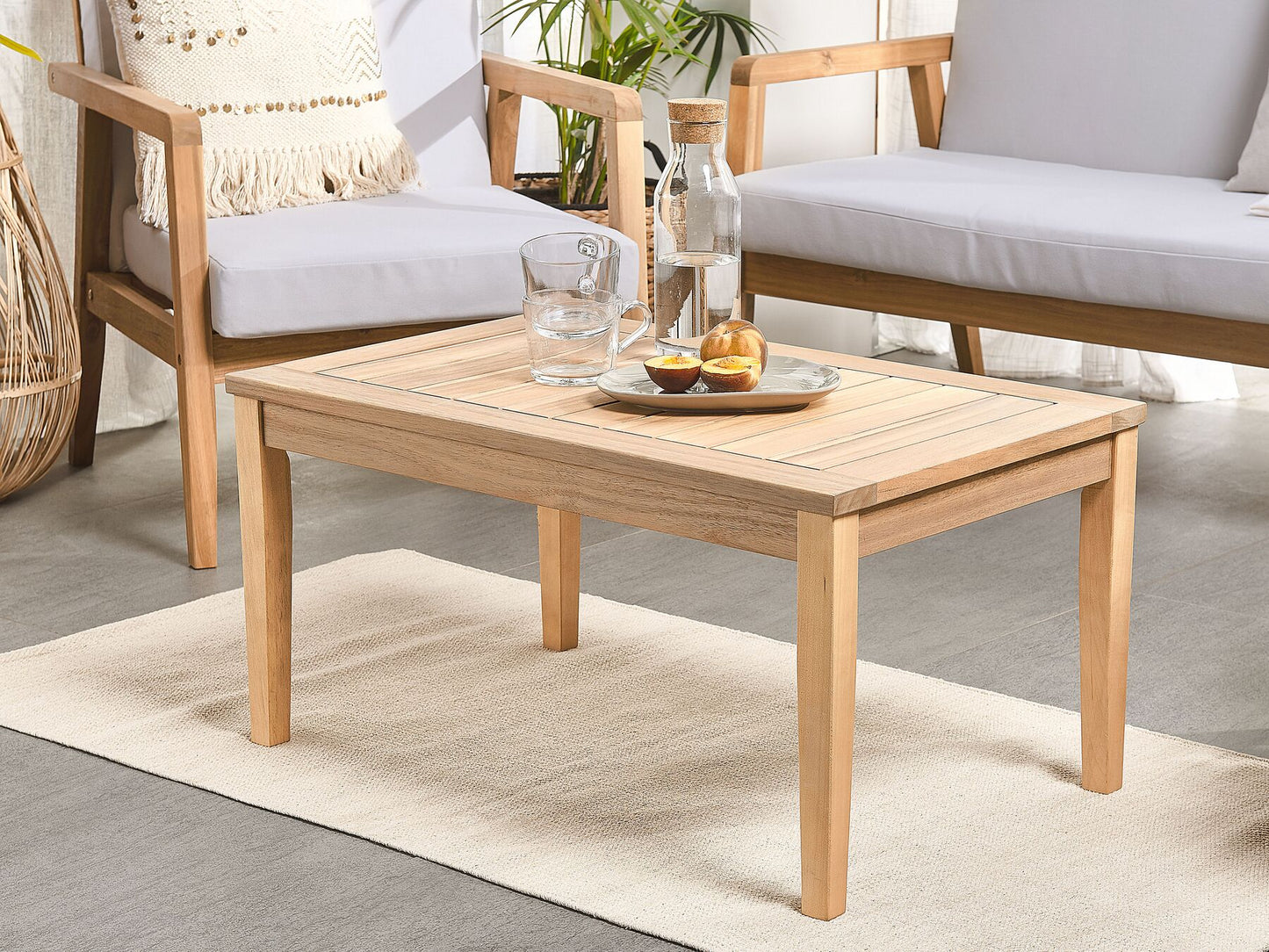 Garden Lounge Set with Table 4 Seater PALLANO Acacia Wood Taupe