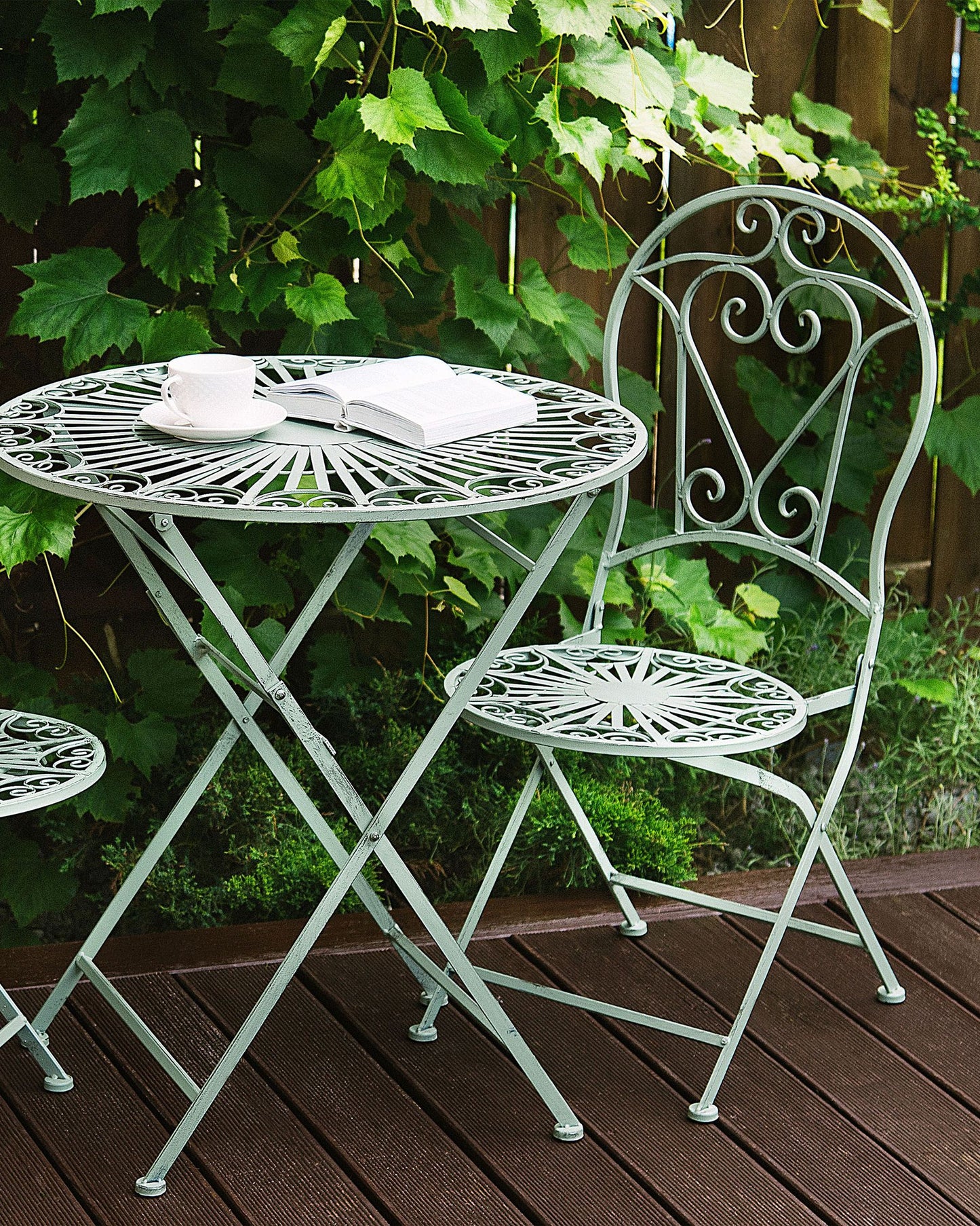 Set of 2 Garden Chairs TRENTO Metal Light Green