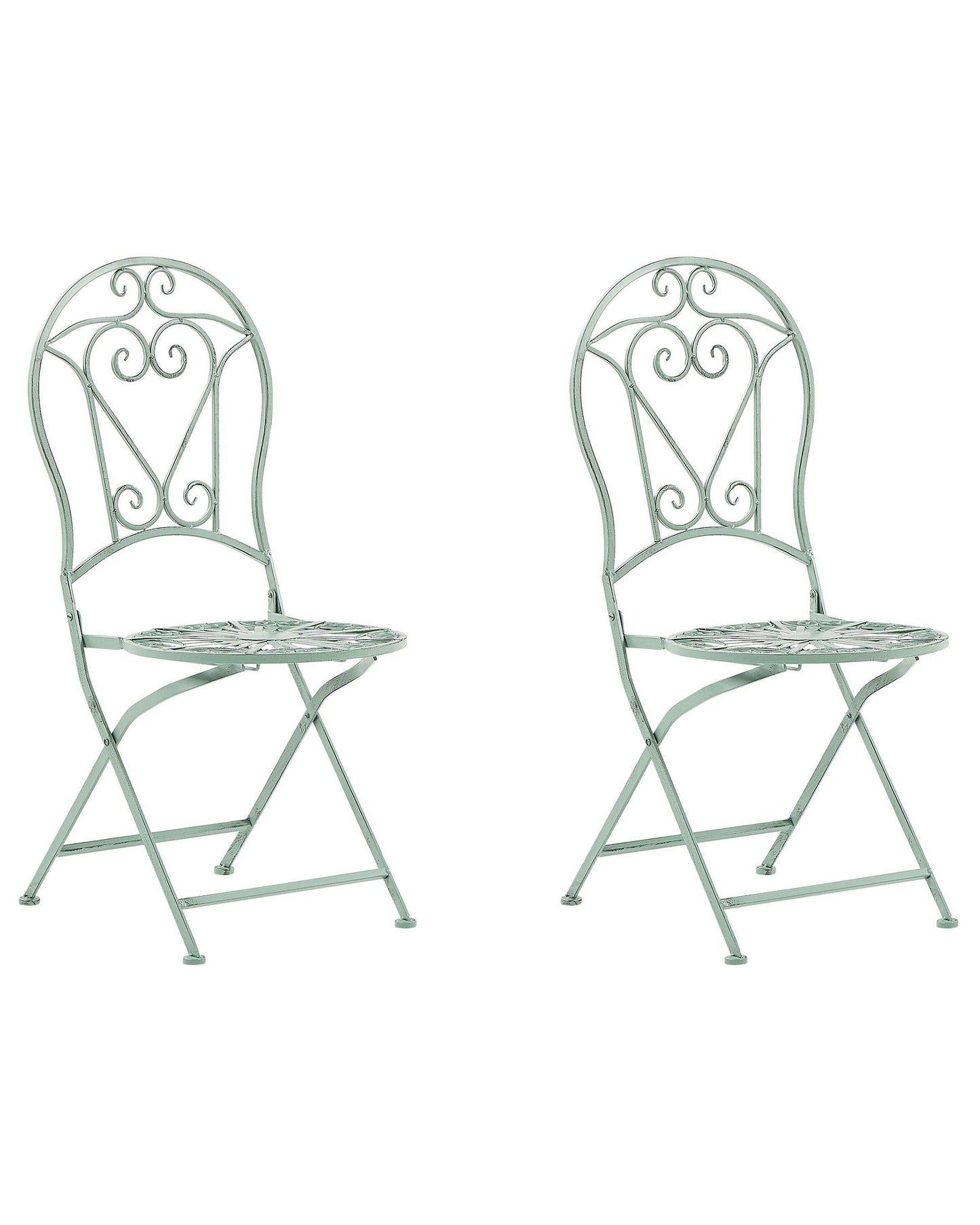 Set of 2 Garden Chairs TRENTO Metal Light Green